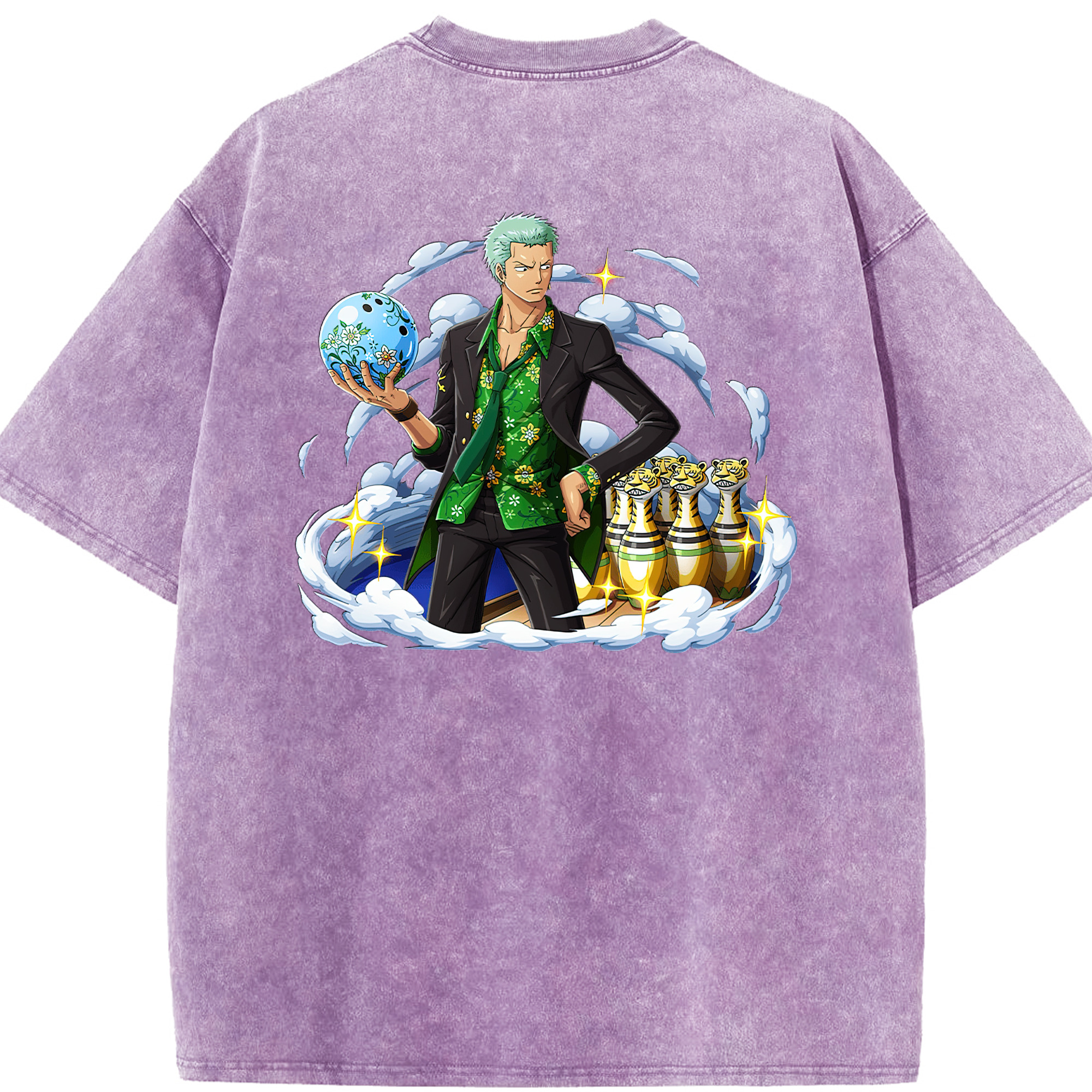 ワンピース ロロノア・ゾロ ONE PIECE Roronoa Zoro 綿100% ヴィンテージ風 半袖Tシャツ（背面プリント）