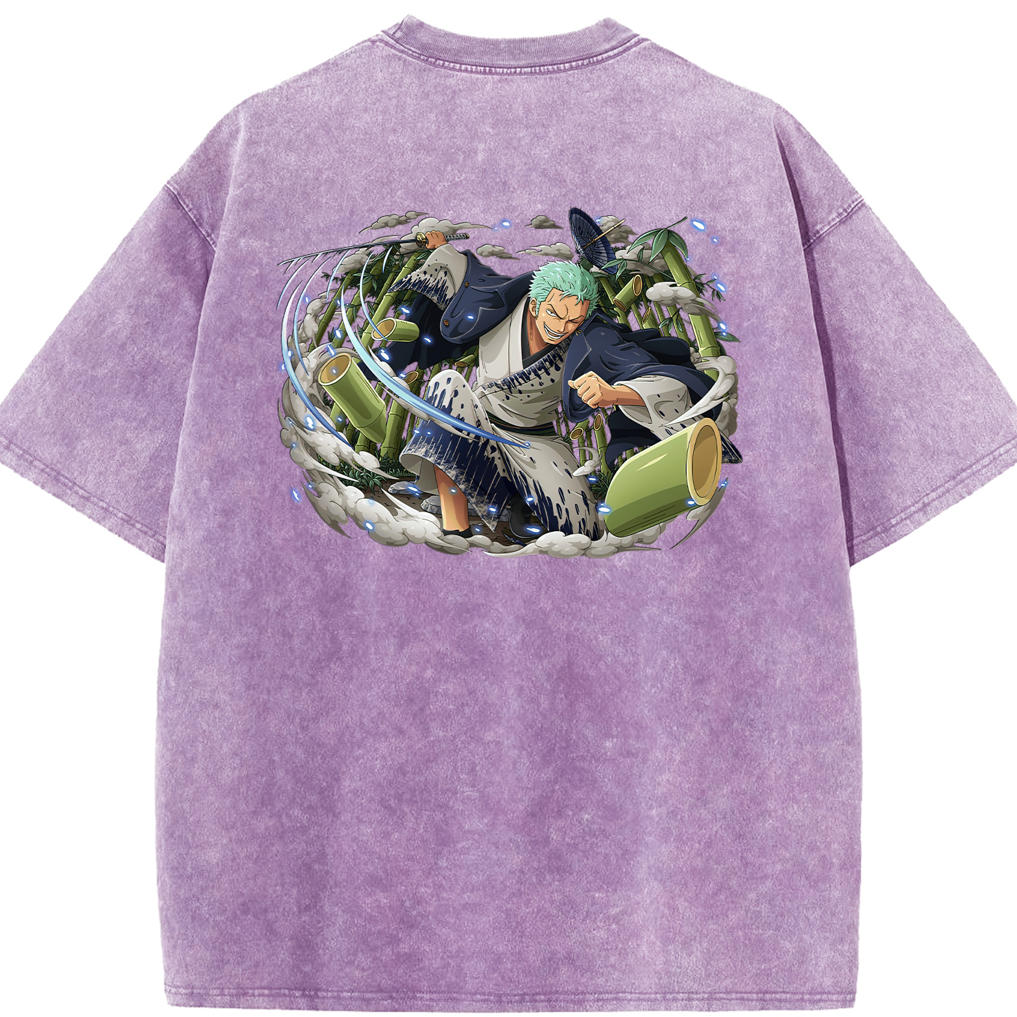 ワンピース ロロノア・ゾロ ONE PIECE Roronoa Zoro 綿100% ヴィンテージ風 半袖Tシャツ（背面プリント）