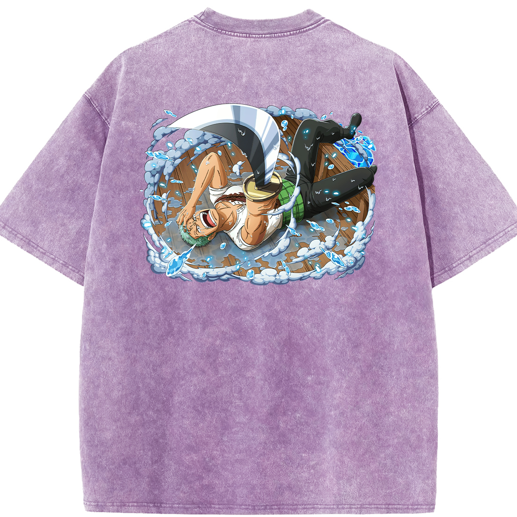 ワンピース ロロノア・ゾロ ONE PIECE Roronoa Zoro 綿100% ヴィンテージ風 半袖Tシャツ（背面プリント）