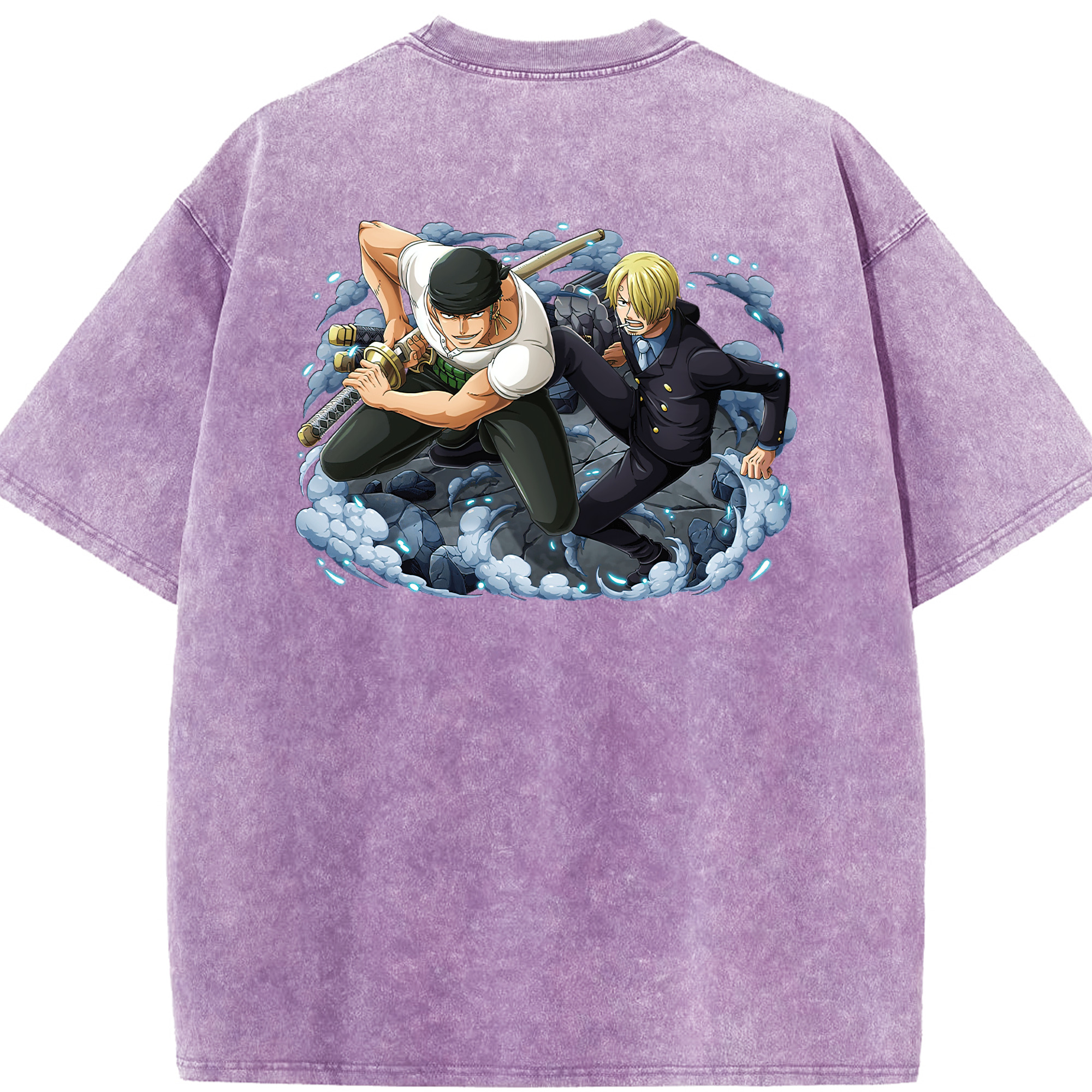 ワンピース ロロノア・ゾロ ONE PIECE Roronoa Zoro 綿100% ヴィンテージ風 半袖Tシャツ（背面プリント）
