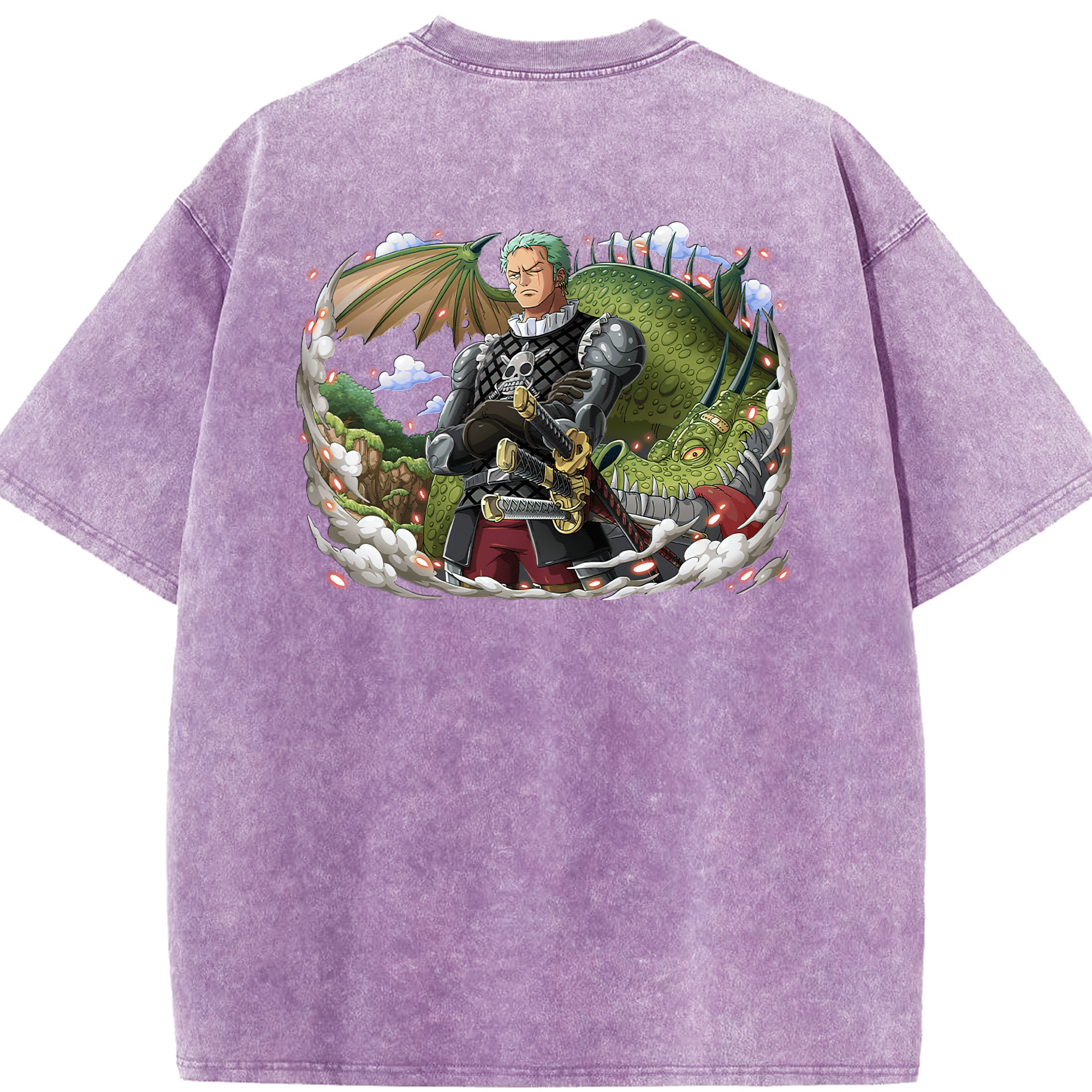 ワンピース ロロノア・ゾロ ONE PIECE Roronoa Zoro 綿100% ヴィンテージ風 半袖Tシャツ（背面プリント）