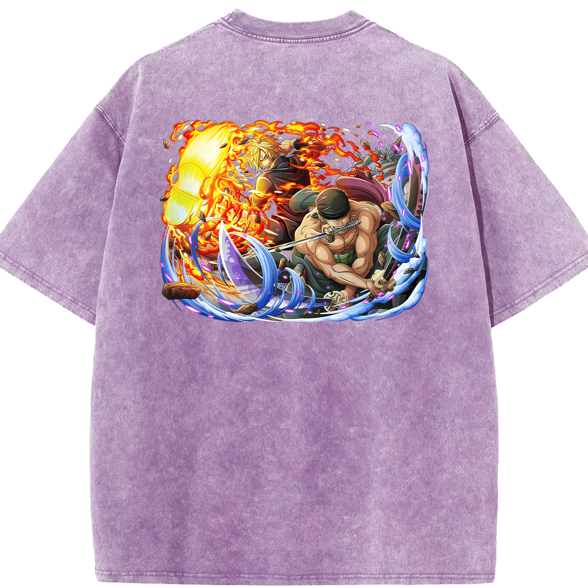 ワンピース ロロノア・ゾロ ONE PIECE Roronoa Zoro 綿100% ヴィンテージ風 半袖Tシャツ（背面プリント）