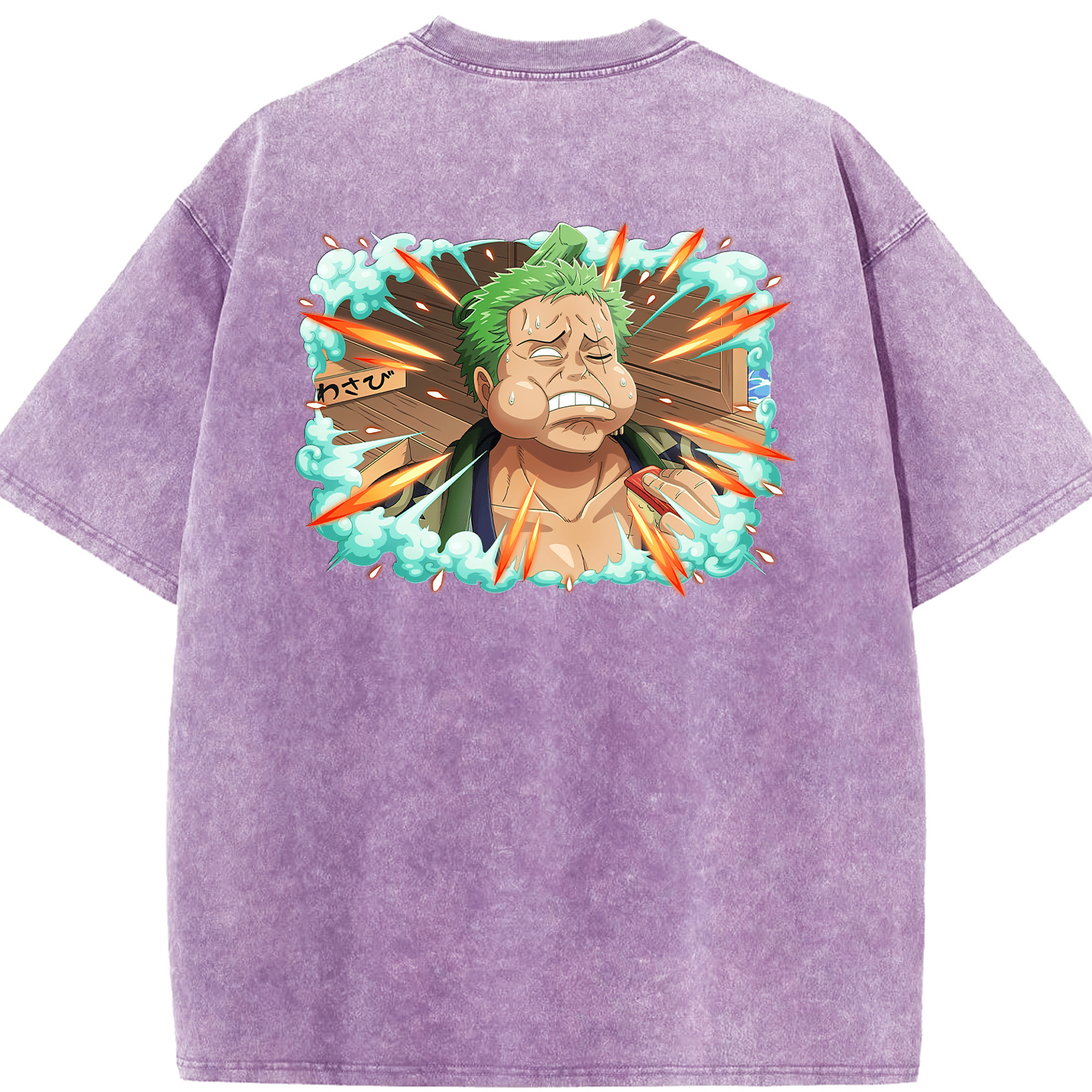 ワンピース ロロノア・ゾロ ONE PIECE Roronoa Zoro 綿100% ヴィンテージ風 半袖Tシャツ（背面プリント）