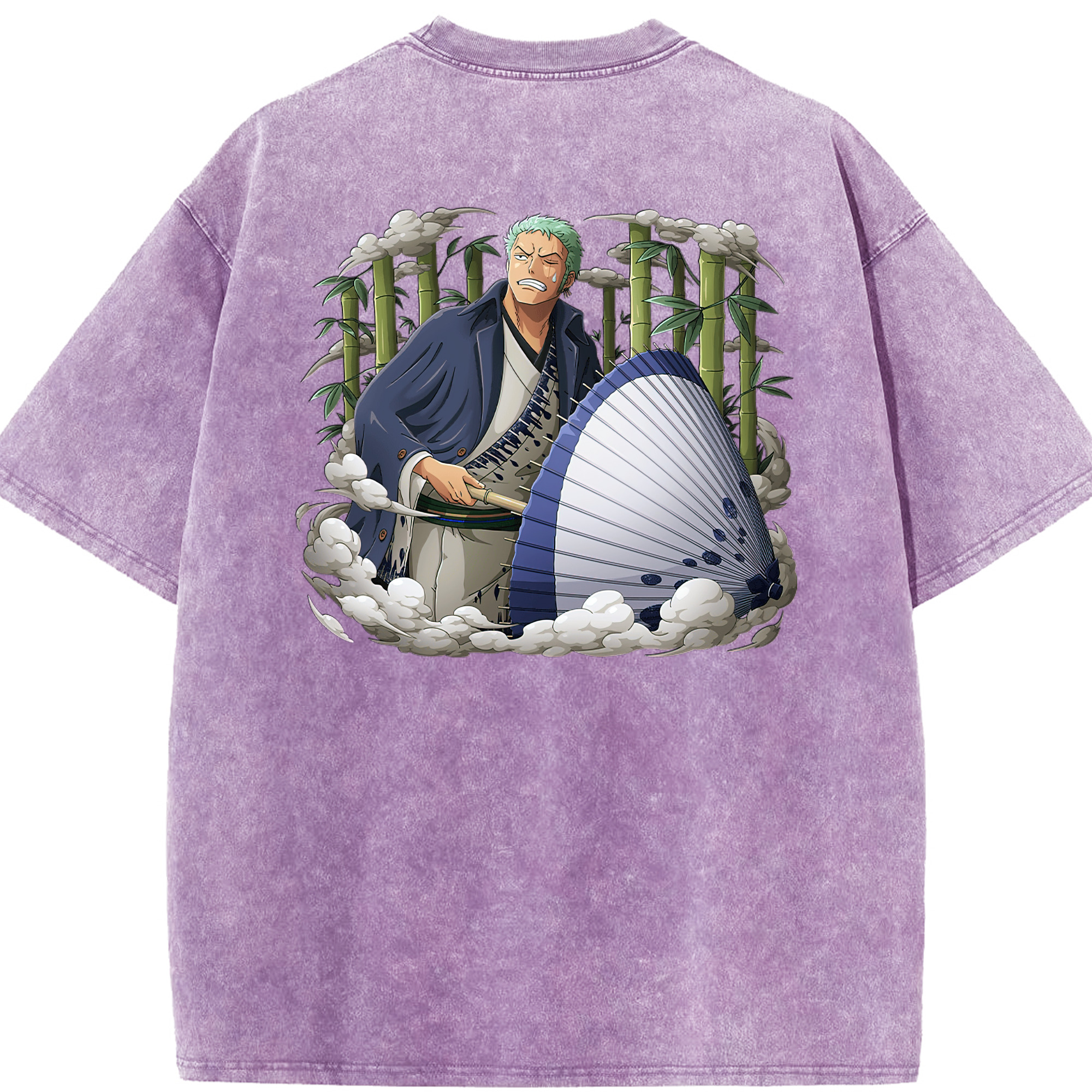 ワンピース ロロノア・ゾロ ONE PIECE Roronoa Zoro 綿100% ヴィンテージ風 半袖Tシャツ（背面プリント）