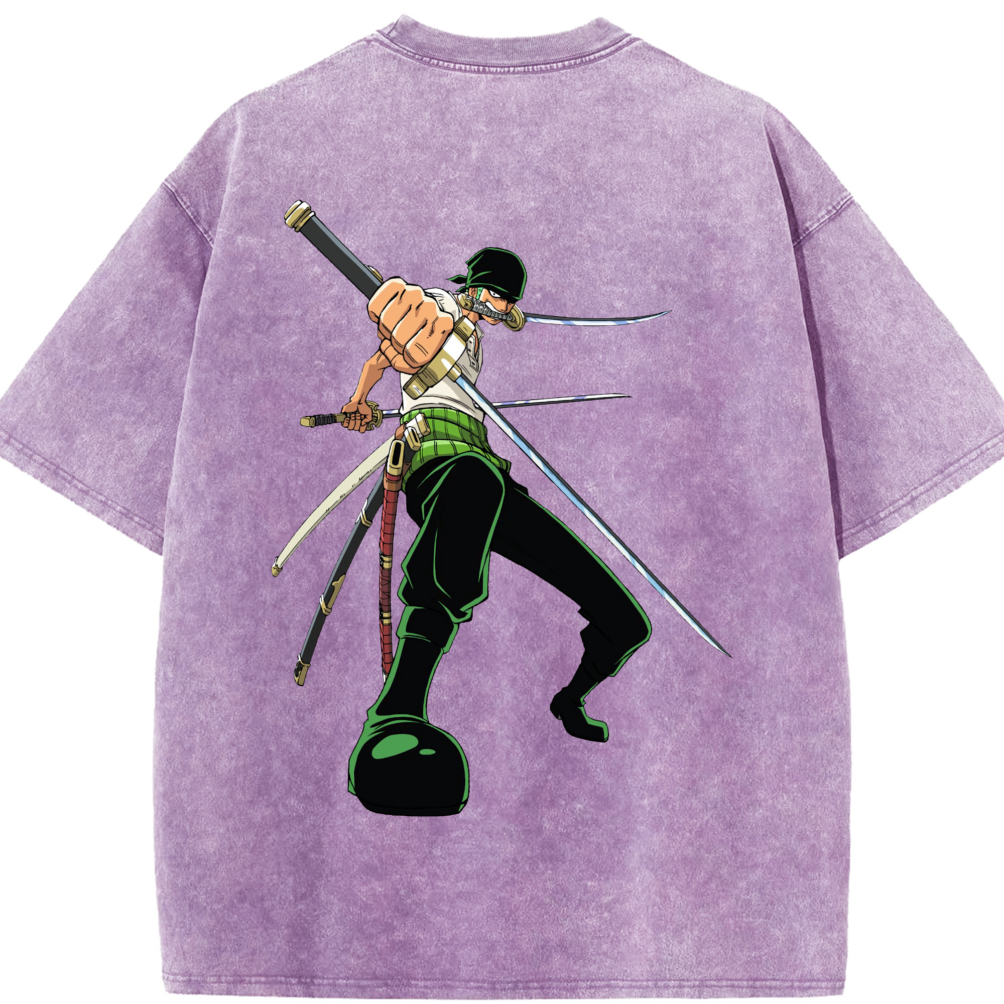 ワンピース ロロノア・ゾロ ONE PIECE Roronoa Zoro 綿100% ヴィンテージ風 半袖Tシャツ（背面プリント）