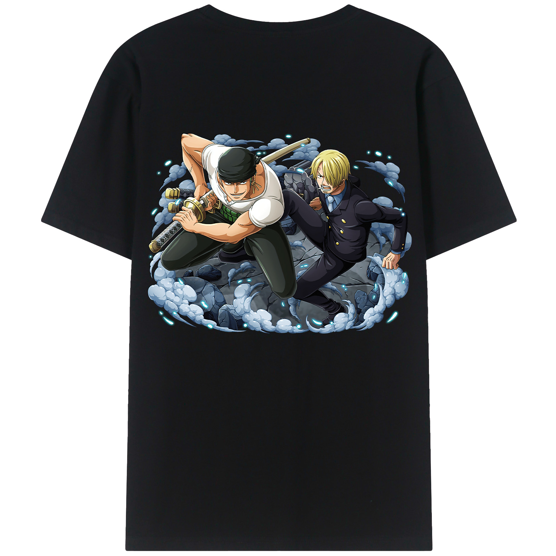 ワンピース ロロノア・ゾロ ONE PIECE Roronoa Zoro 綿100％ メンズ半袖Tシャツ（バックプリント） 通気性