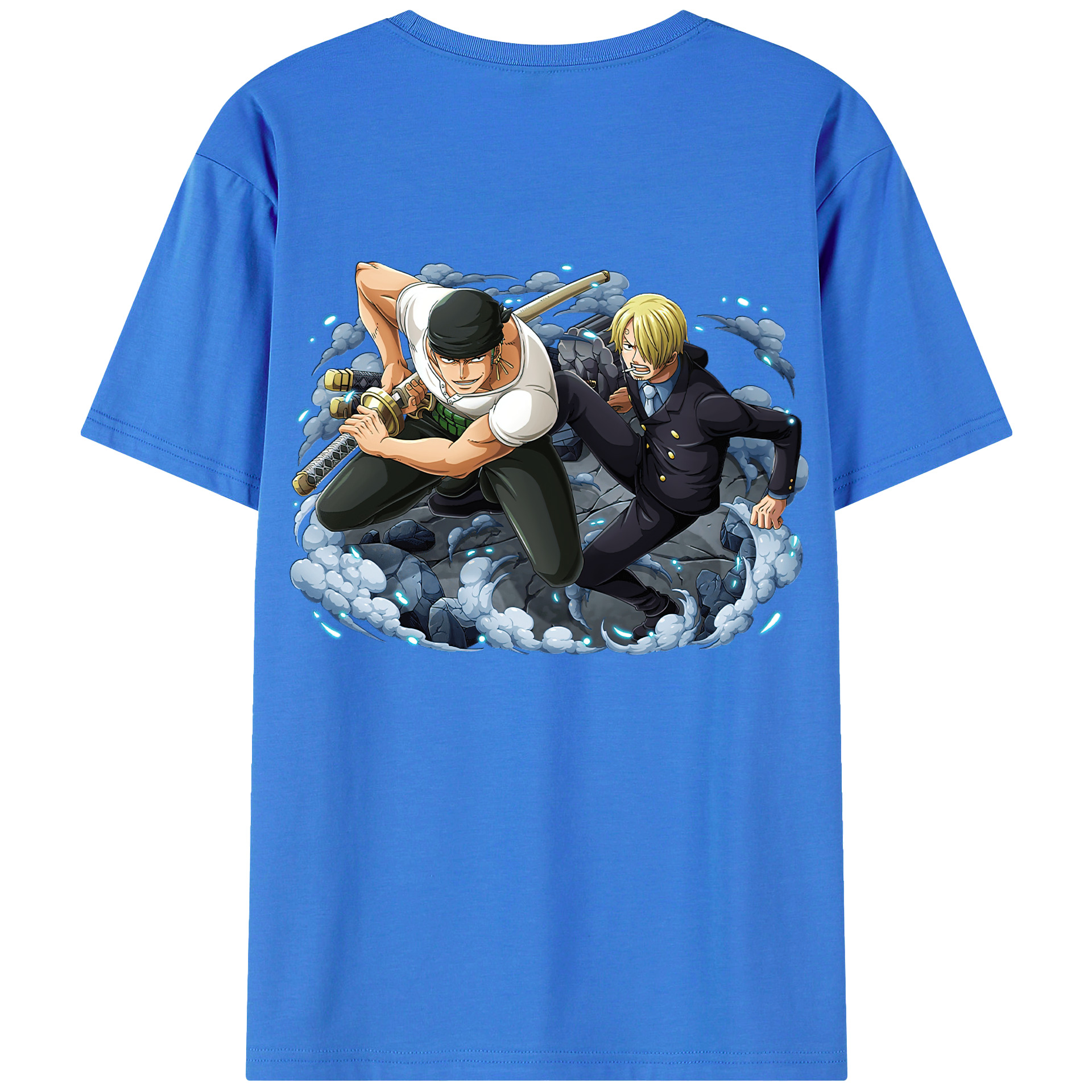 ワンピース ロロノア・ゾロ ONE PIECE Roronoa Zoro 綿100％ メンズ半袖Tシャツ（バックプリント） 通気性