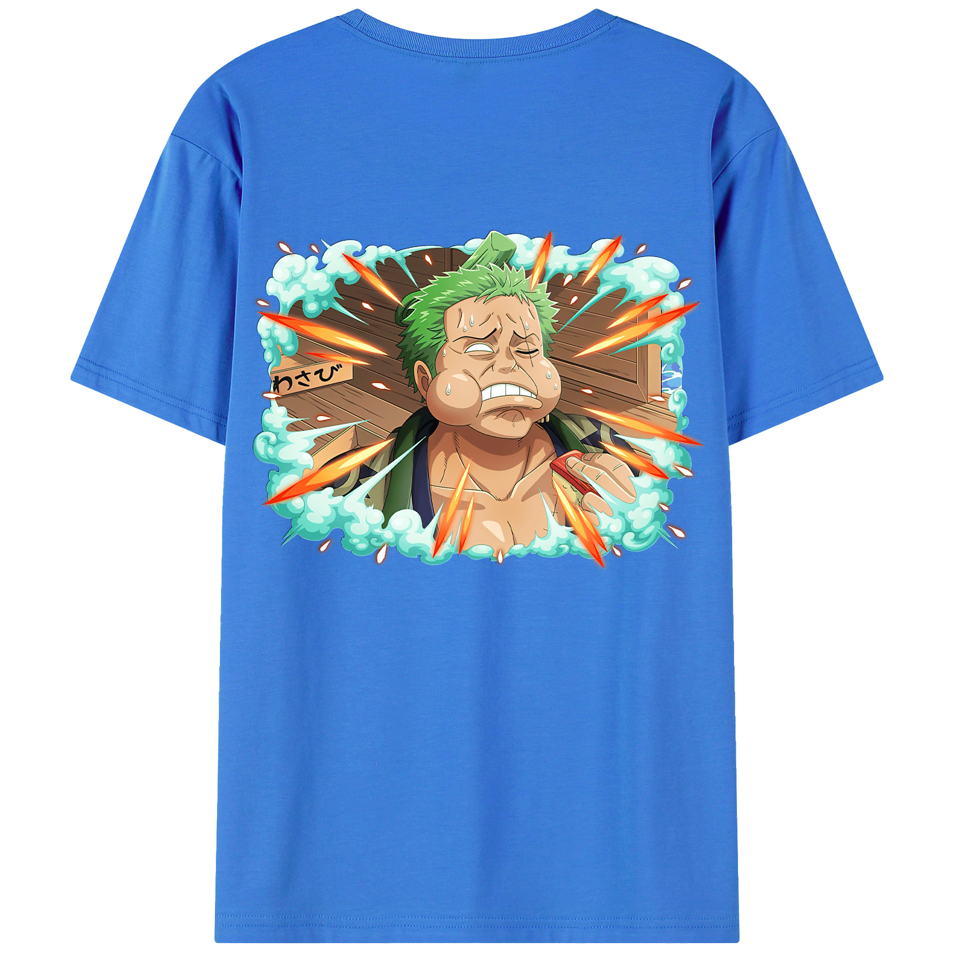 ワンピース ロロノア・ゾロ ONE PIECE Roronoa Zoro 綿100％ メンズ半袖Tシャツ（バックプリント） 通気性