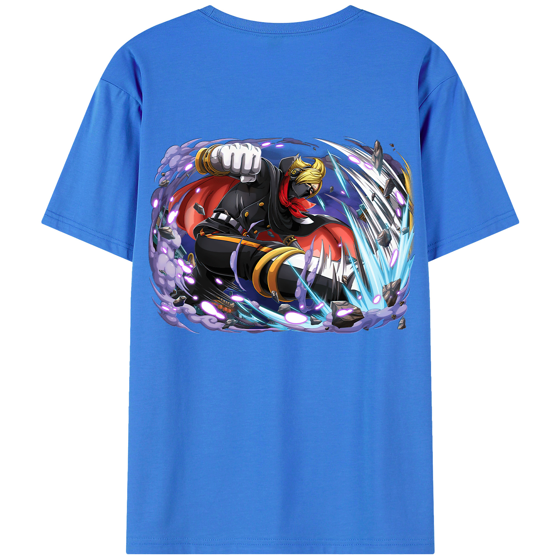 ワンピース ロロノア・ゾロ ONE PIECE Roronoa Zoro 綿100％ メンズ半袖Tシャツ（バックプリント） 通気性