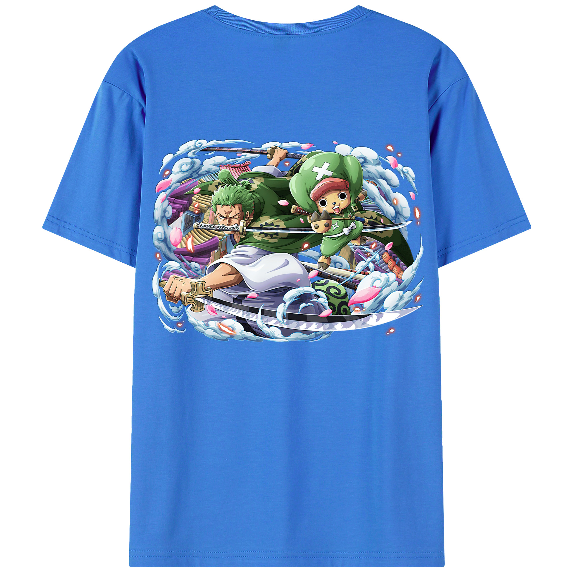 ワンピース ロロノア・ゾロ ONE PIECE Roronoa Zoro 綿100％ メンズ半袖Tシャツ（バックプリント） 通気性