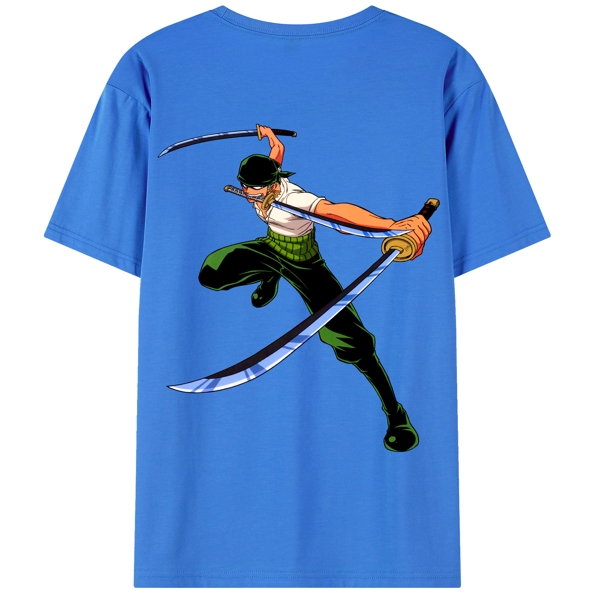 ワンピース ロロノア・ゾロ ONE PIECE Roronoa Zoro 綿100％ メンズ半袖Tシャツ（バックプリント） 通気性