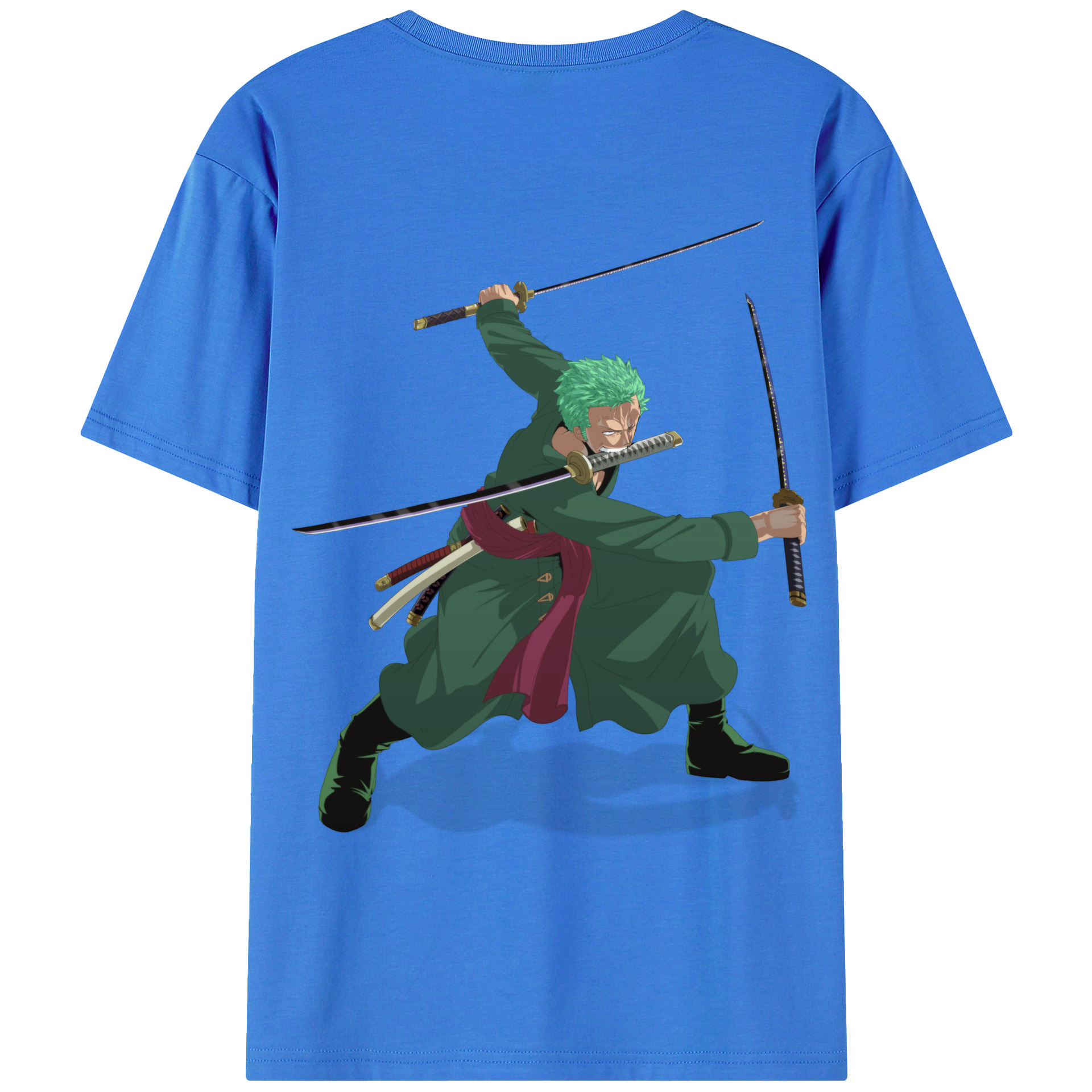 ワンピース ロロノア・ゾロ ONE PIECE Roronoa Zoro 綿100％ メンズ半袖Tシャツ（バックプリント） 通気性