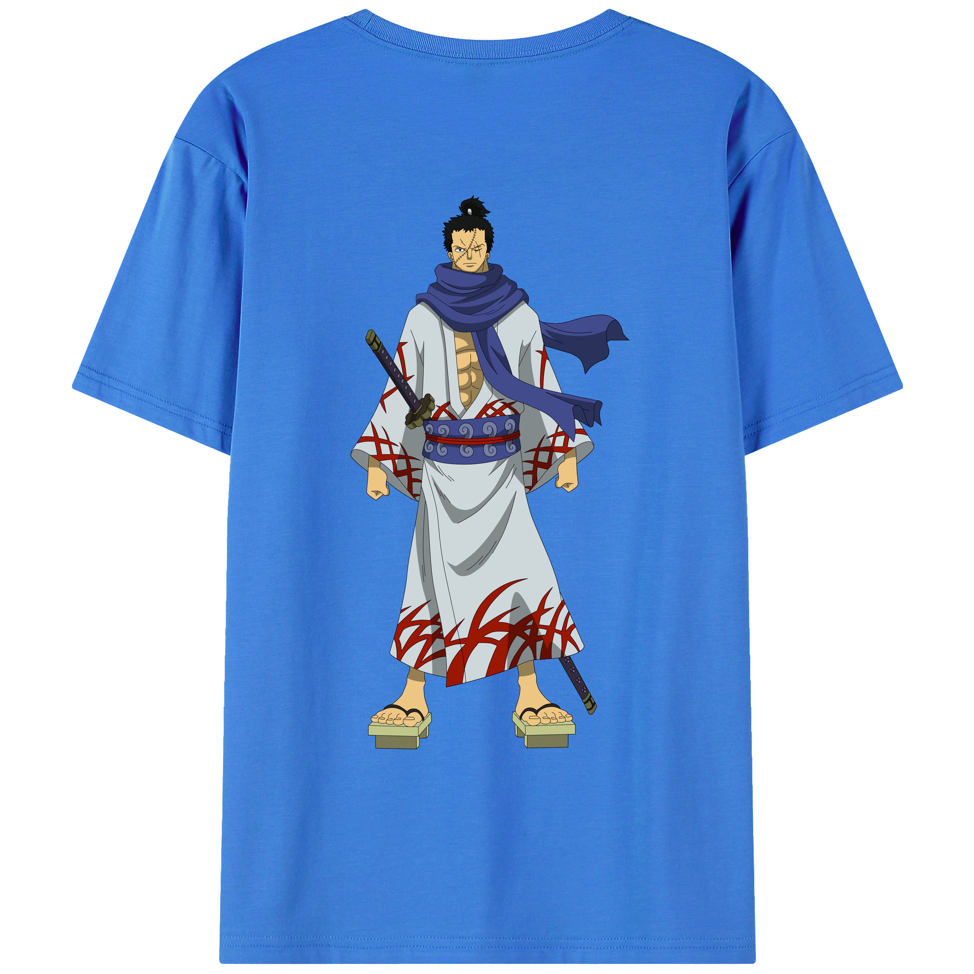 ワンピース ロロノア・ゾロ ONE PIECE Roronoa Zoro 綿100％ メンズ半袖Tシャツ（バックプリント） 通気性