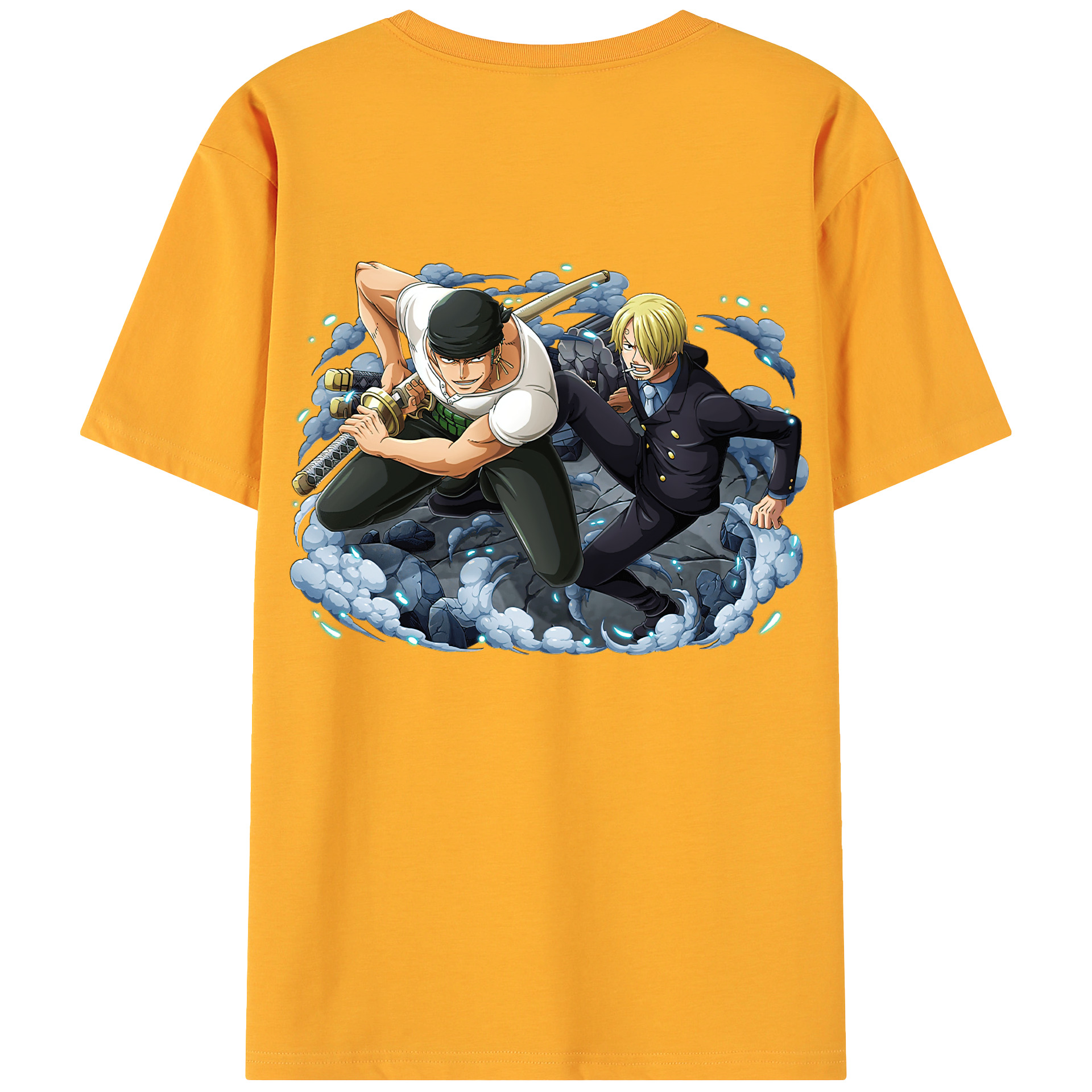 ワンピース ロロノア・ゾロ ONE PIECE Roronoa Zoro 綿100％ メンズ半袖Tシャツ（バックプリント） 通気性