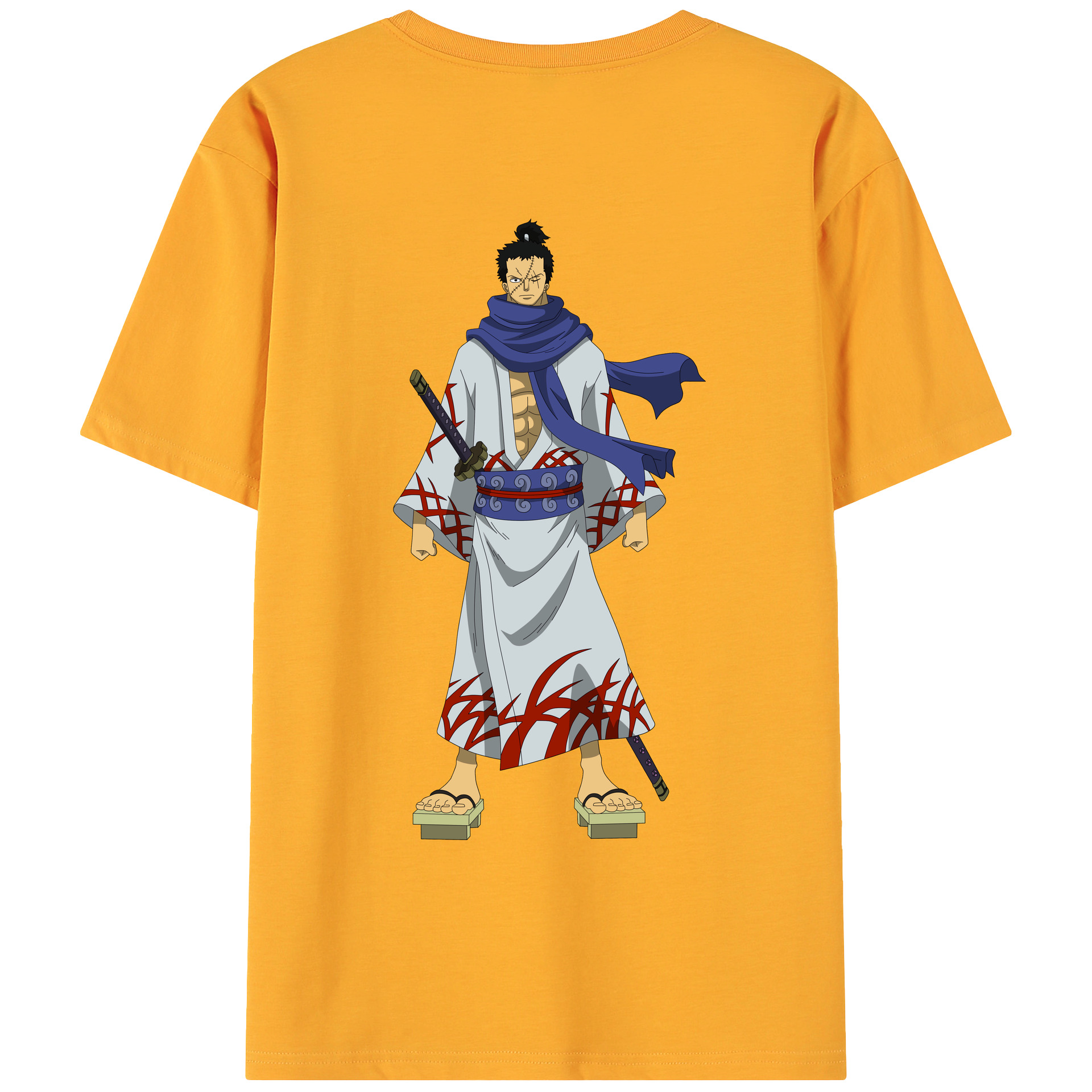 ワンピース ロロノア・ゾロ ONE PIECE Roronoa Zoro 綿100％ メンズ半袖Tシャツ（バックプリント） 通気性