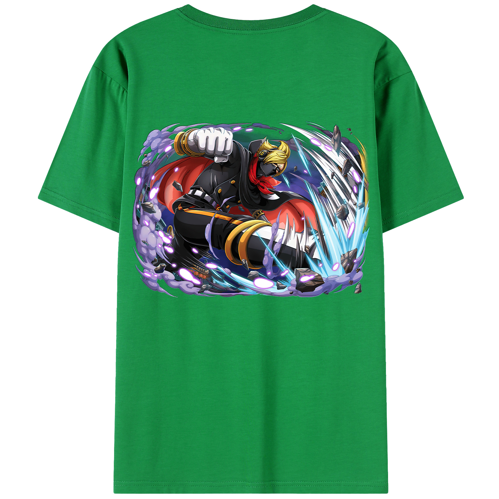 ワンピース ロロノア・ゾロ ONE PIECE Roronoa Zoro 綿100％ メンズ半袖Tシャツ（バックプリント） 通気性