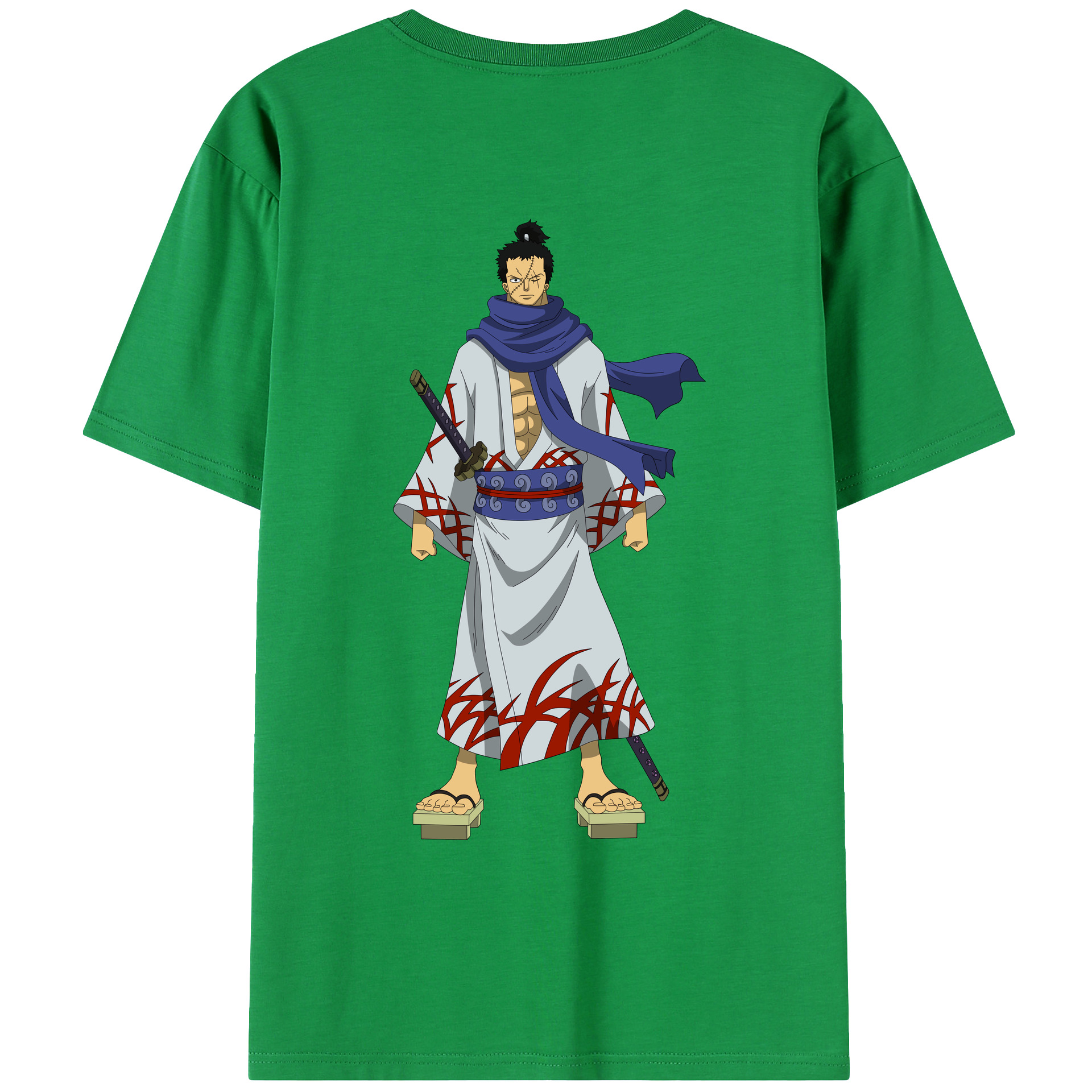 ワンピース ロロノア・ゾロ ONE PIECE Roronoa Zoro 綿100％ メンズ半袖Tシャツ（バックプリント） 通気性