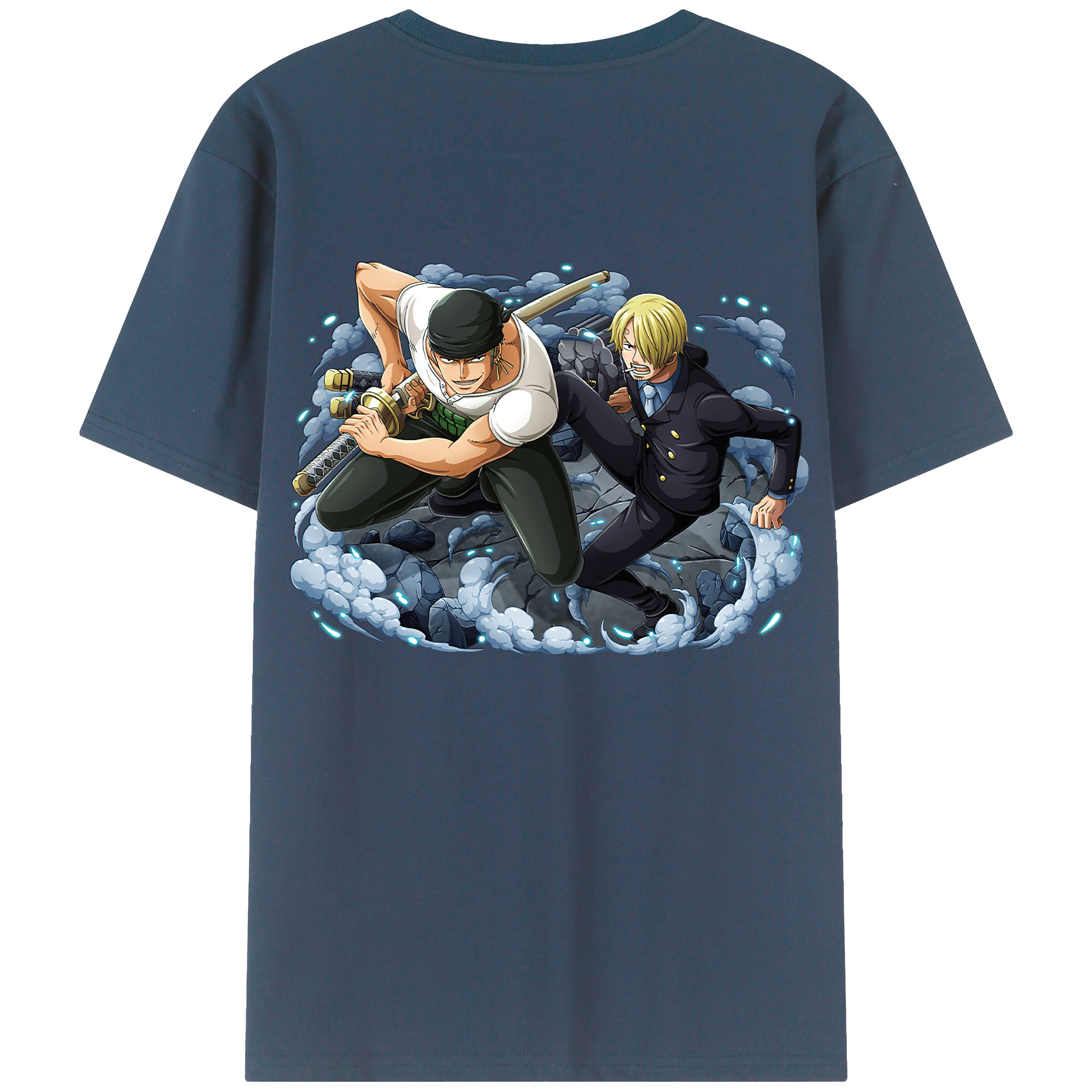 ワンピース ロロノア・ゾロ ONE PIECE Roronoa Zoro 綿100％ メンズ半袖Tシャツ（バックプリント） 通気性
