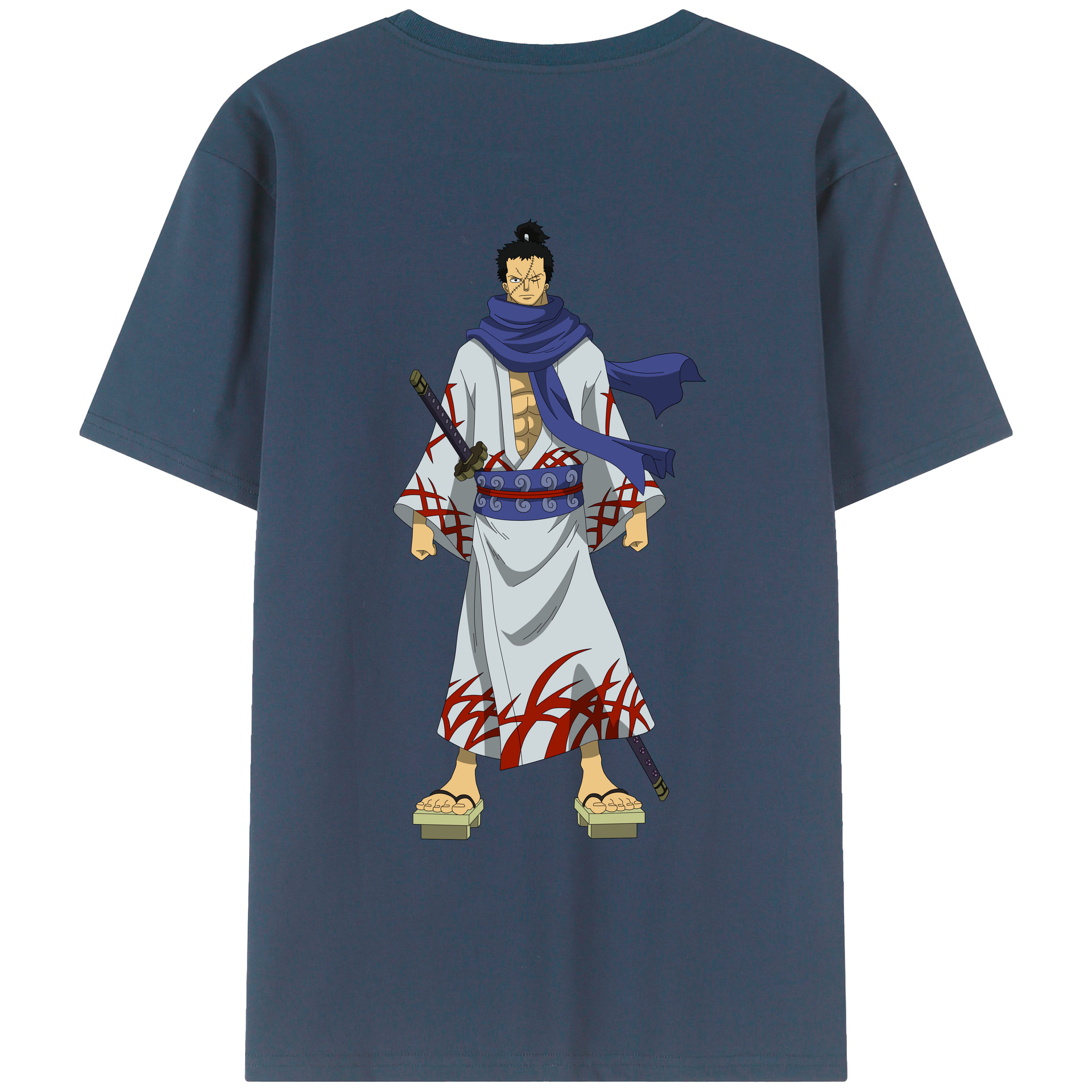 ワンピース ロロノア・ゾロ ONE PIECE Roronoa Zoro 綿100％ メンズ半袖Tシャツ（バックプリント） 通気性
