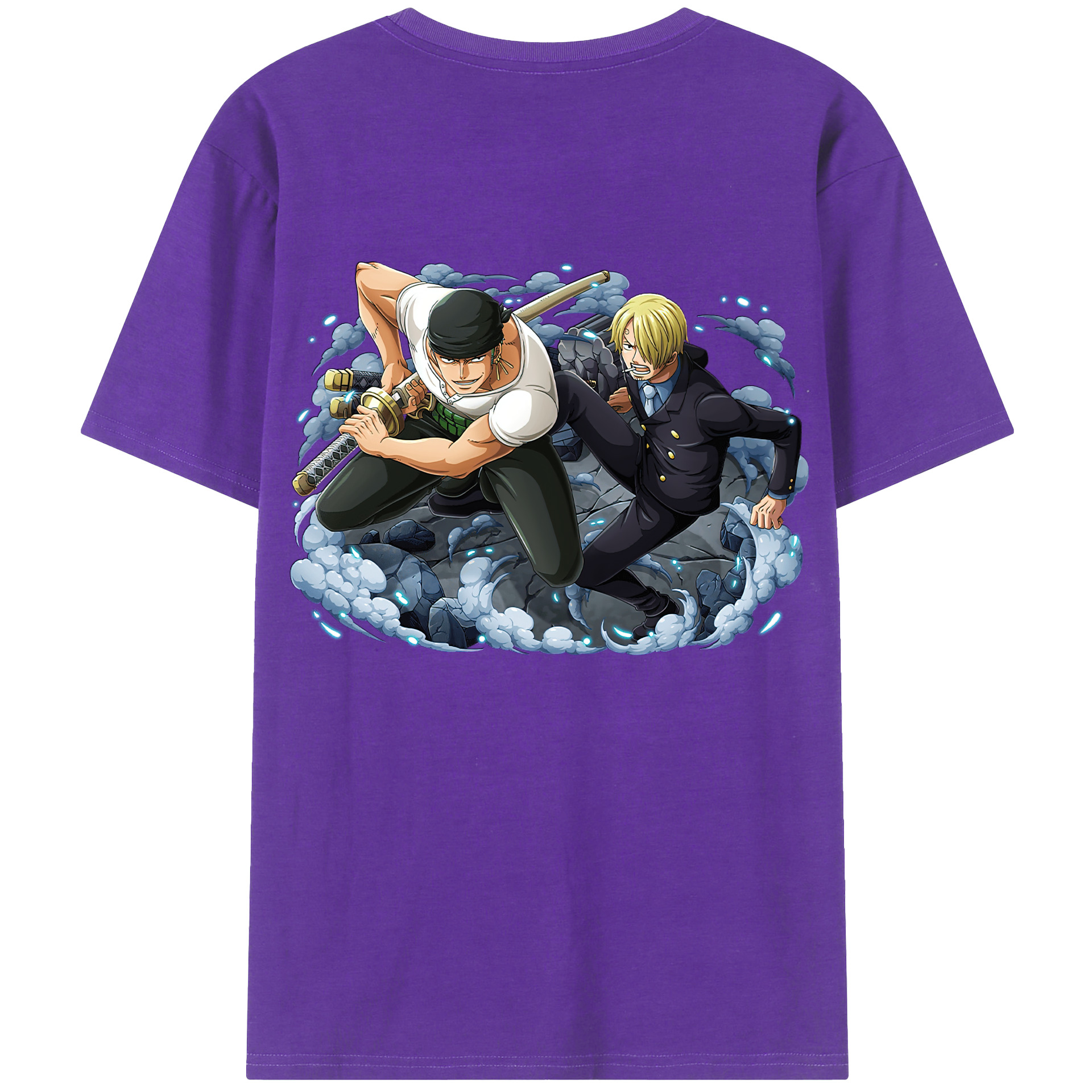 ワンピース ロロノア・ゾロ ONE PIECE Roronoa Zoro 綿100％ メンズ半袖Tシャツ（バックプリント） 通気性