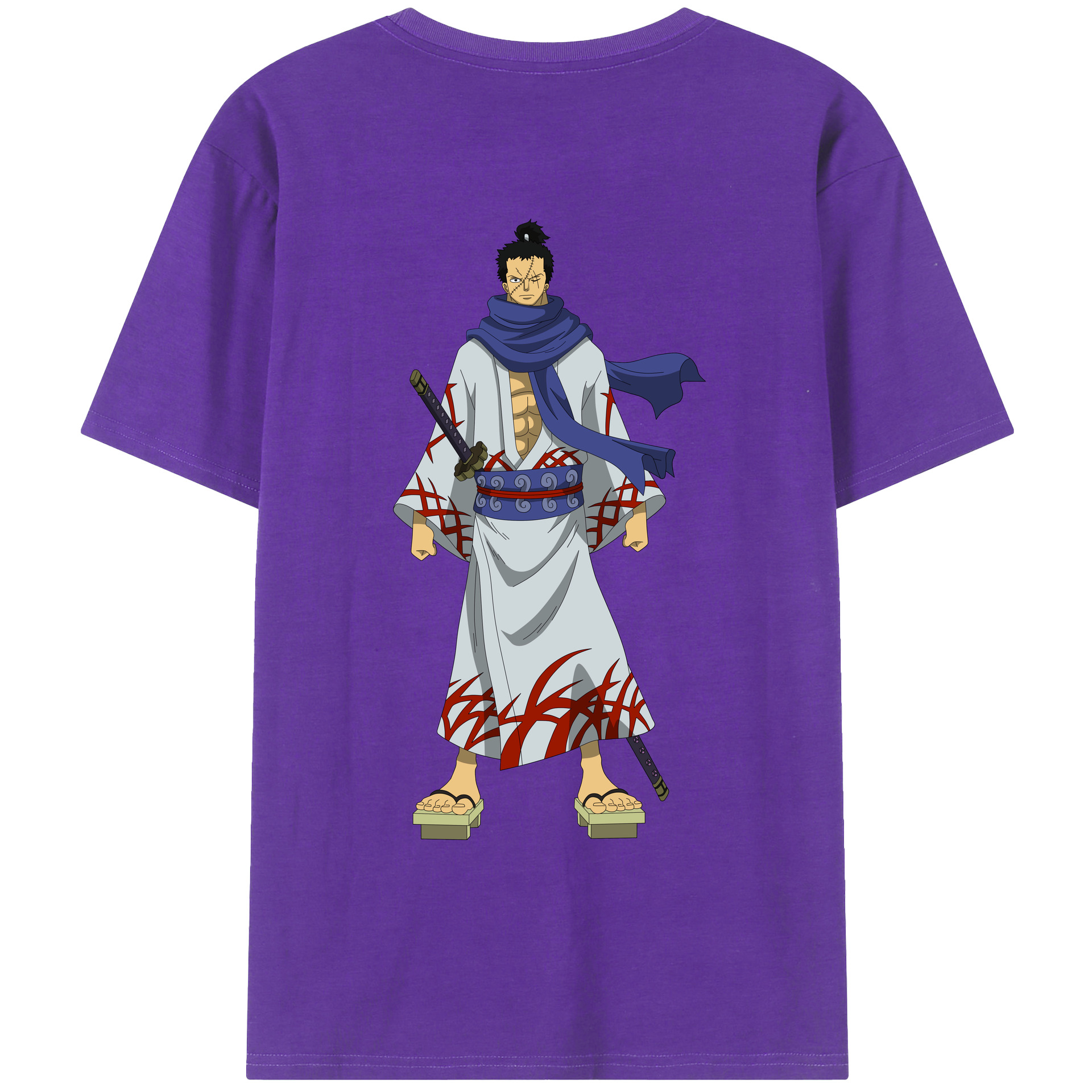 ワンピース ロロノア・ゾロ ONE PIECE Roronoa Zoro 綿100％ メンズ半袖Tシャツ（バックプリント） 通気性