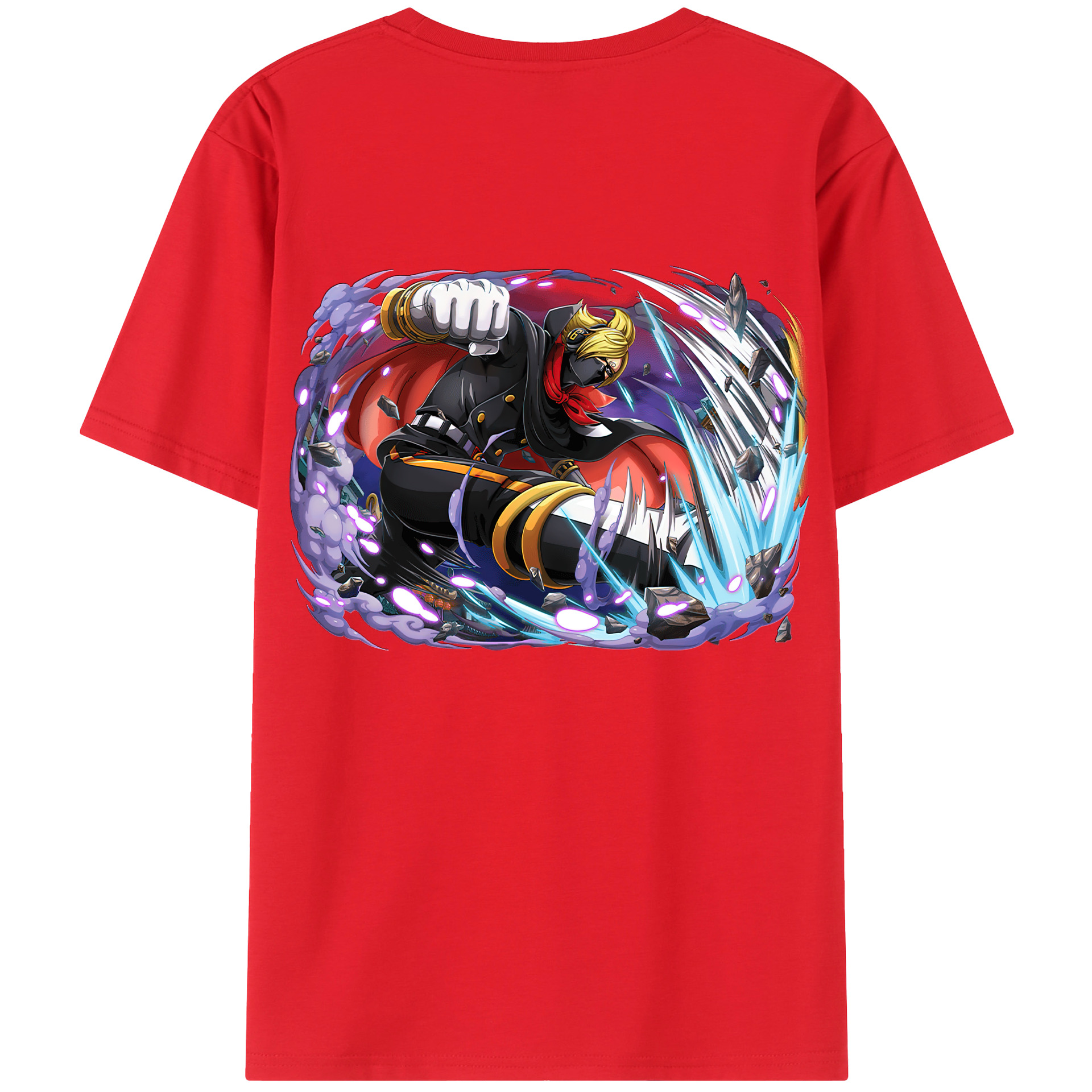 ワンピース ロロノア・ゾロ ONE PIECE Roronoa Zoro 綿100％ メンズ半袖Tシャツ（バックプリント） 通気性