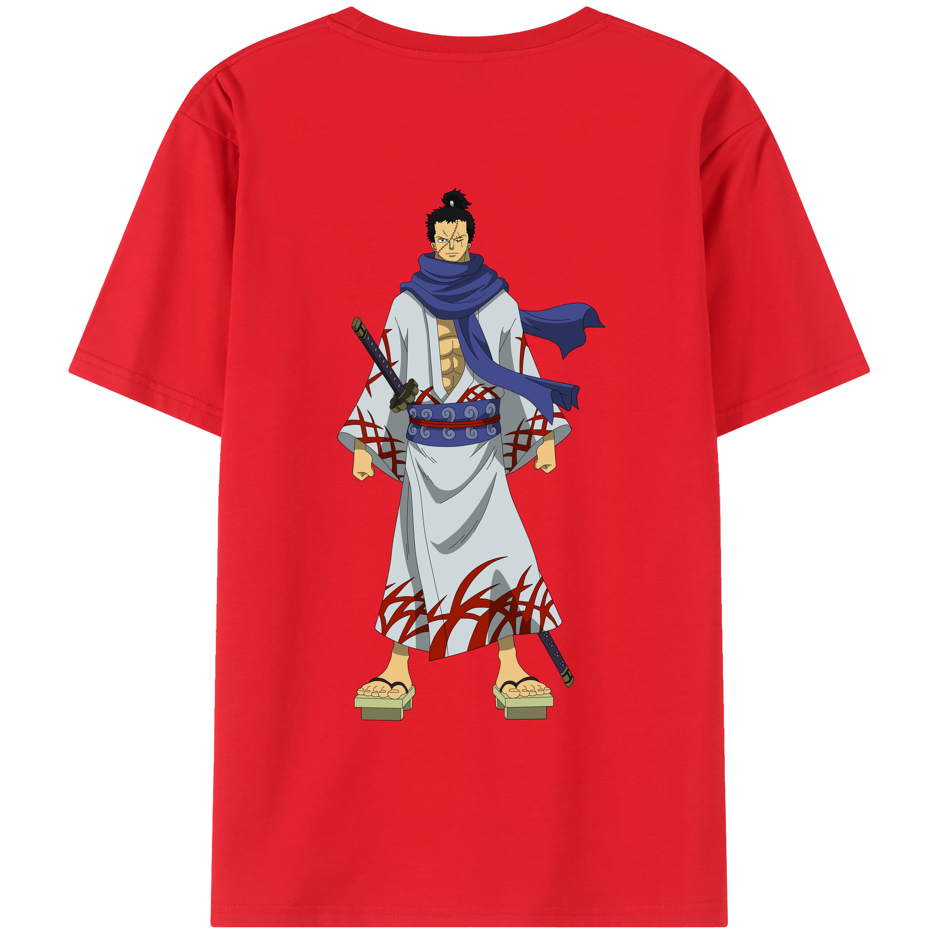ワンピース ロロノア・ゾロ ONE PIECE Roronoa Zoro 綿100％ メンズ半袖Tシャツ（バックプリント） 通気性