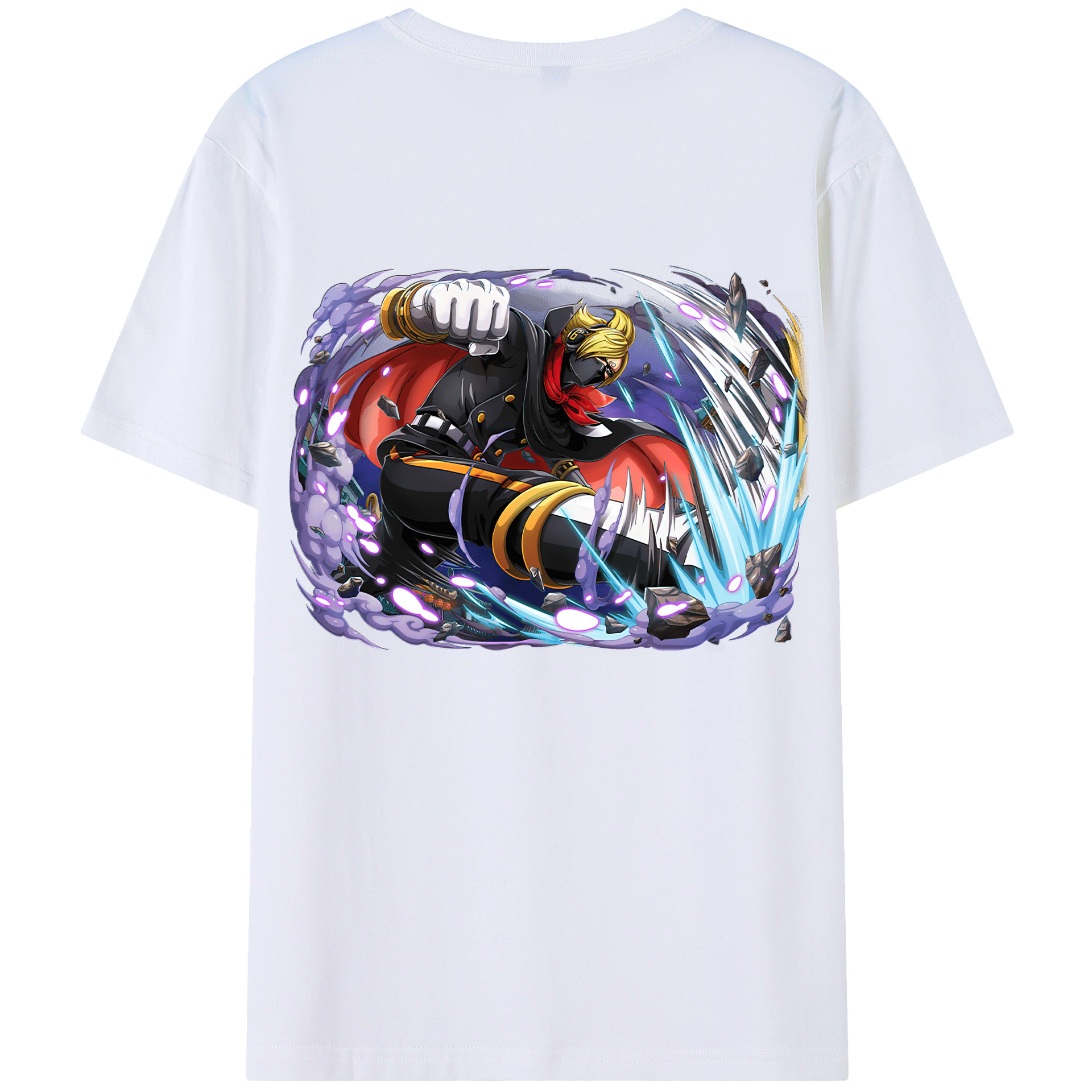 ワンピース ロロノア・ゾロ ONE PIECE Roronoa Zoro 綿100％ メンズ半袖Tシャツ（バックプリント） 通気性