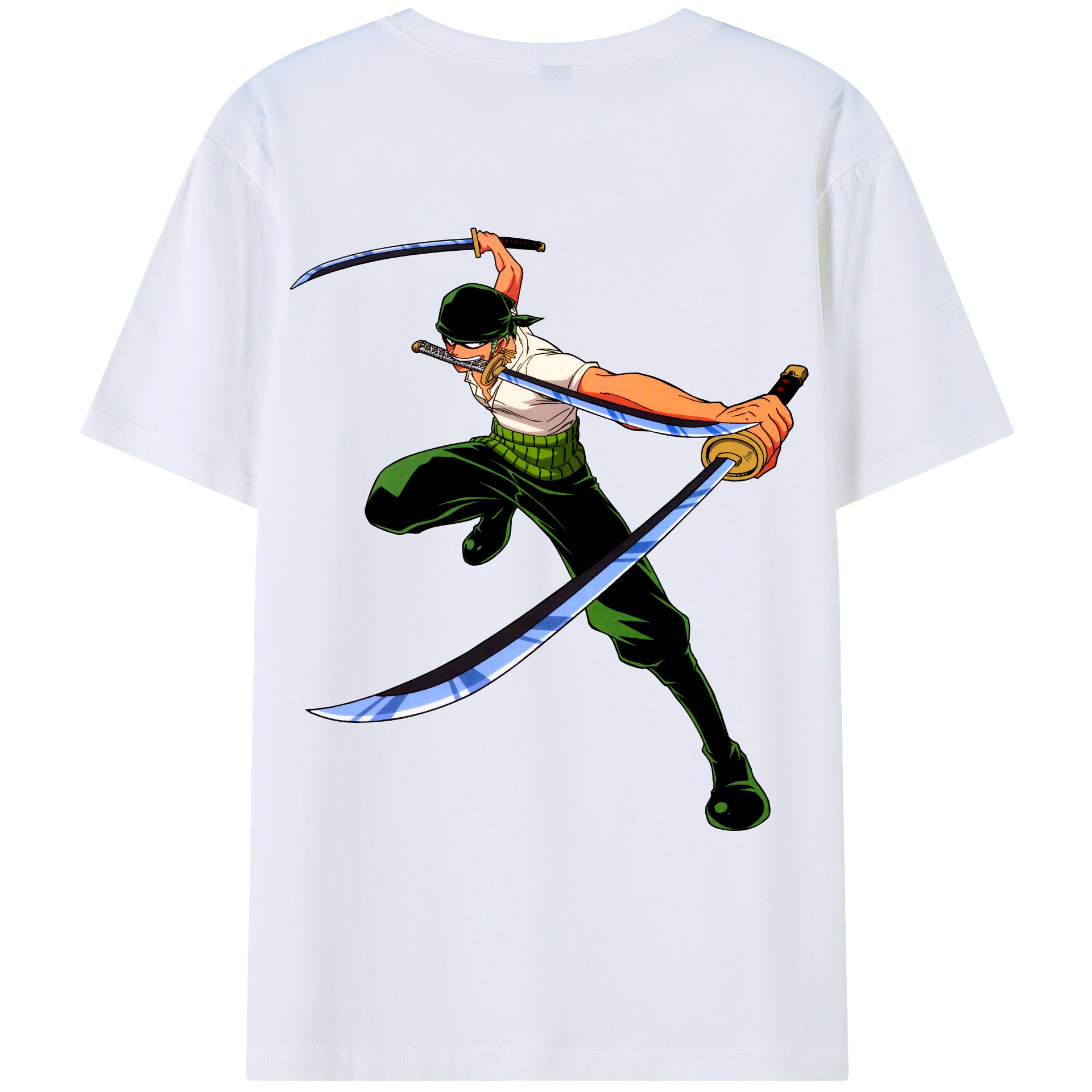 ワンピース ロロノア・ゾロ ONE PIECE Roronoa Zoro 綿100％ メンズ半袖Tシャツ（バックプリント） 通気性