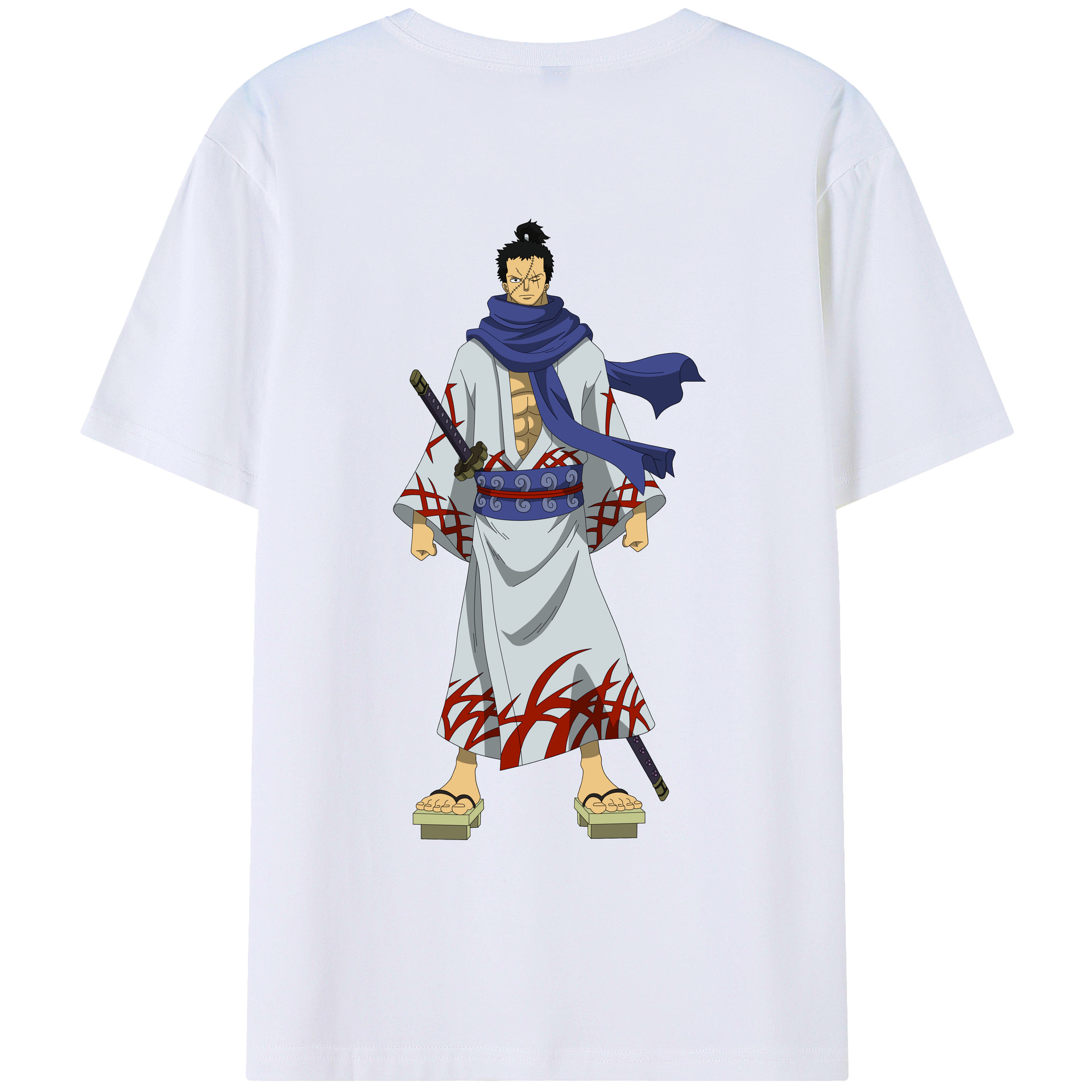 ワンピース ロロノア・ゾロ ONE PIECE Roronoa Zoro 綿100％ メンズ半袖Tシャツ（バックプリント） 通気性