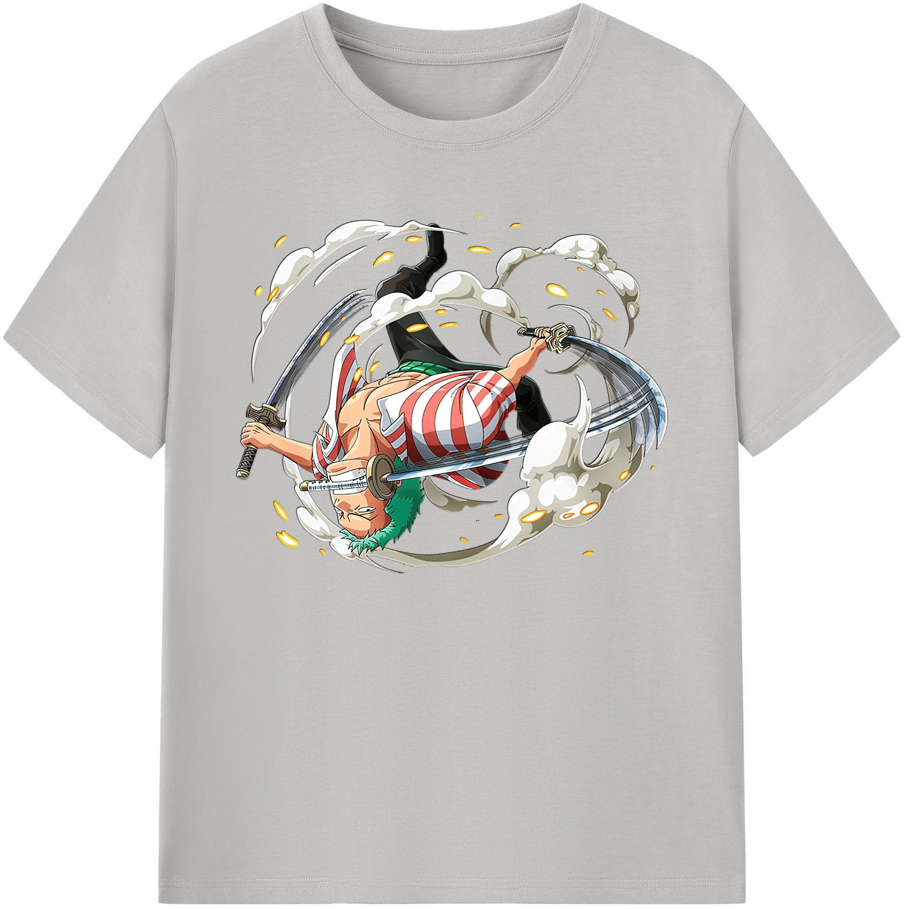 ワンピース ロロノア・ゾロ ONE PIECE Roronoa Zoro 綿100％ メンズ半袖Tシャツ｜肌触りやわらか＆通気性