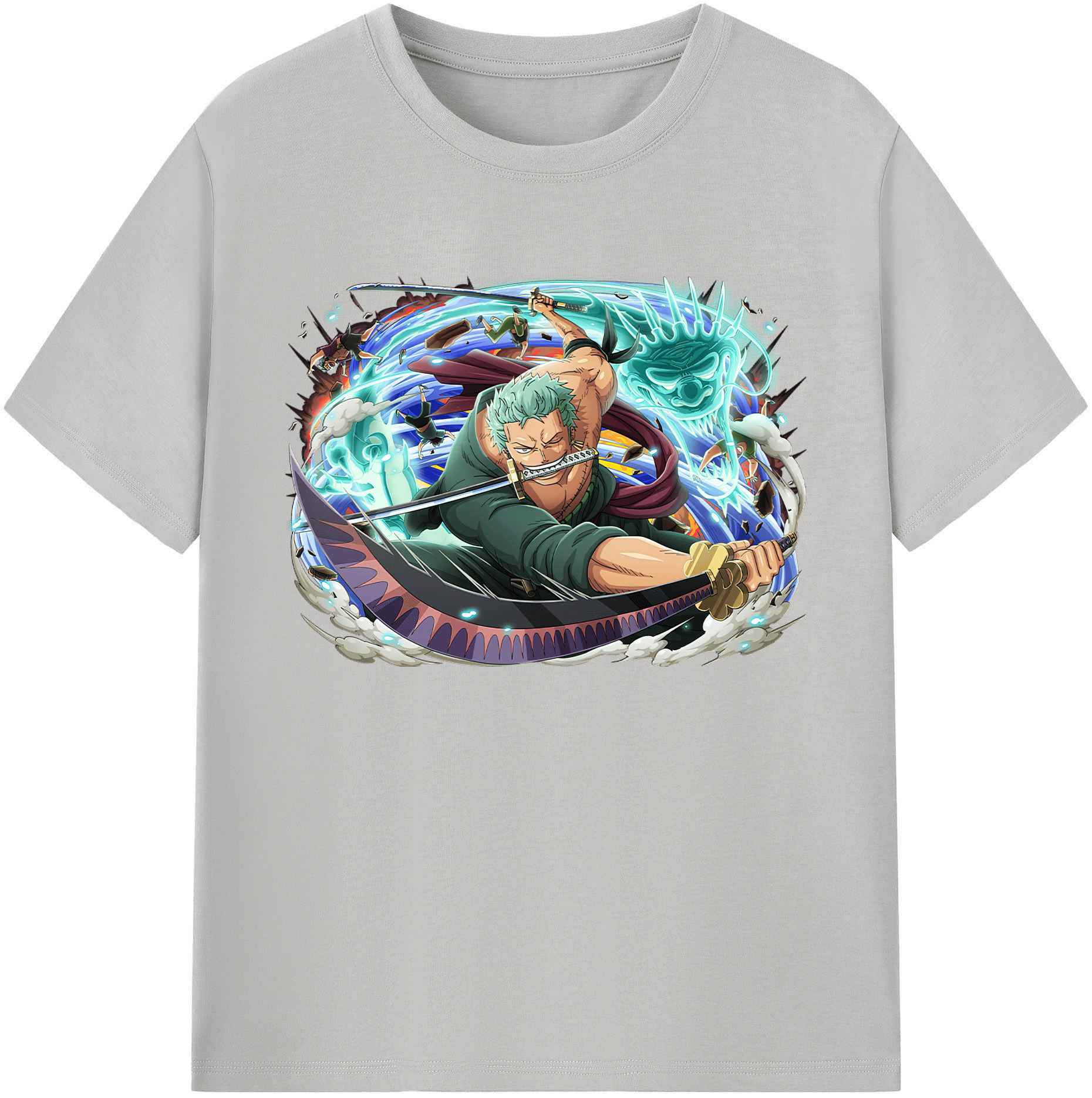 ワンピース ロロノア・ゾロ ONE PIECE Roronoa Zoro 綿100％ メンズ半袖Tシャツ｜肌触りやわらか＆通気性