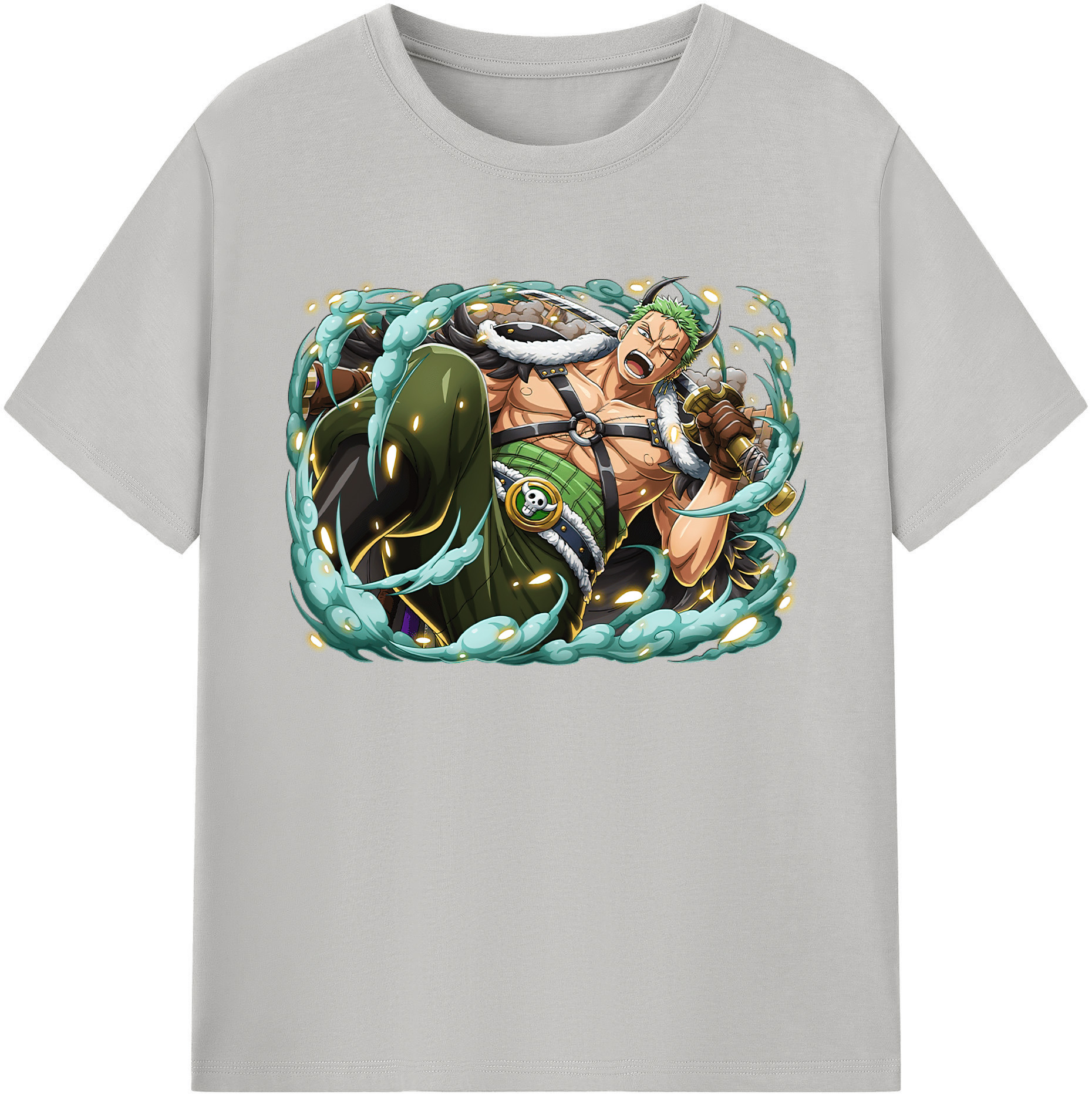 ワンピース ロロノア・ゾロ ONE PIECE Roronoa Zoro 綿100％ メンズ半袖Tシャツ｜肌触りやわらか＆通気性