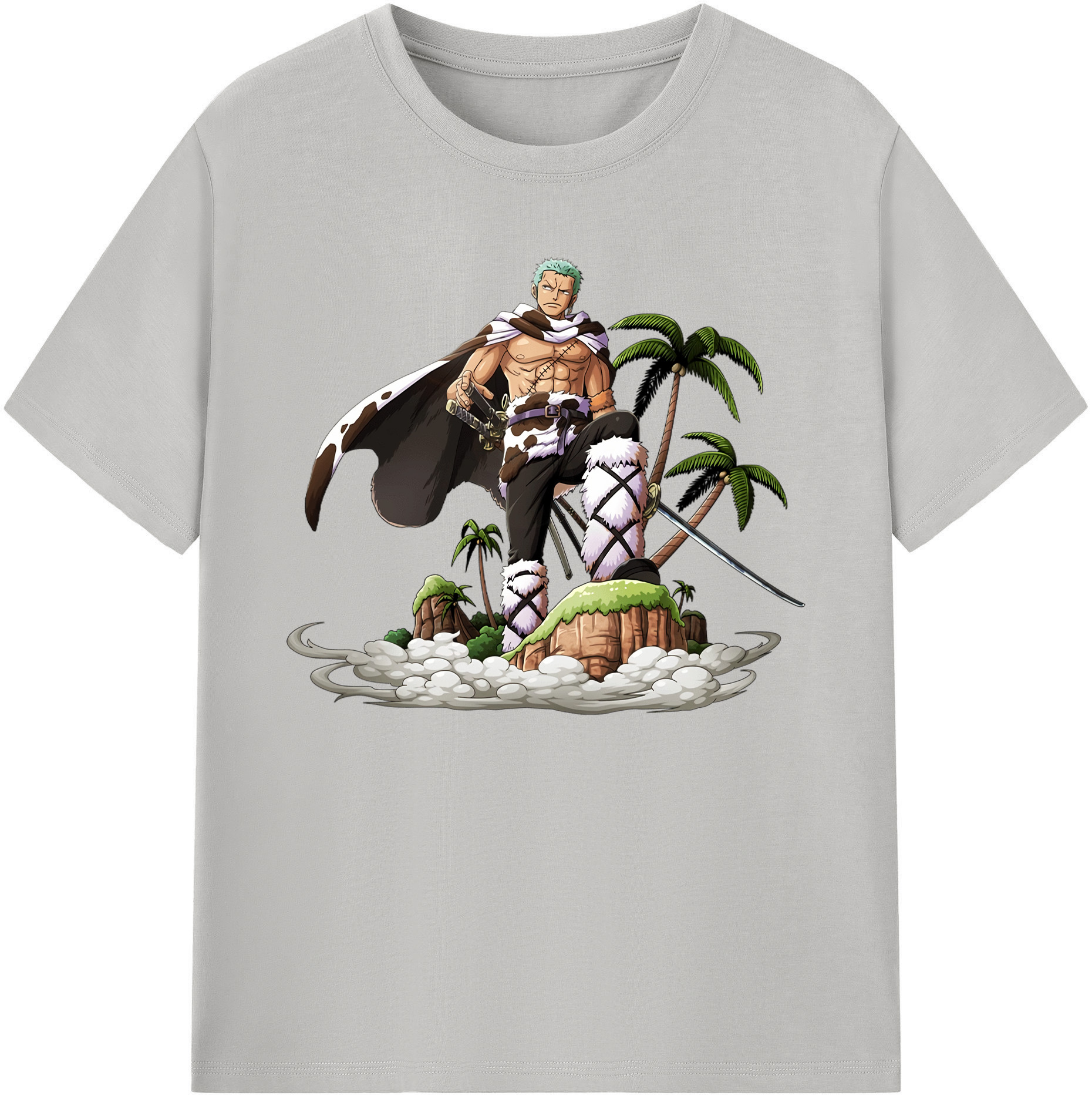 ワンピース ロロノア・ゾロ ONE PIECE Roronoa Zoro 綿100％ メンズ半袖Tシャツ｜肌触りやわらか＆通気性