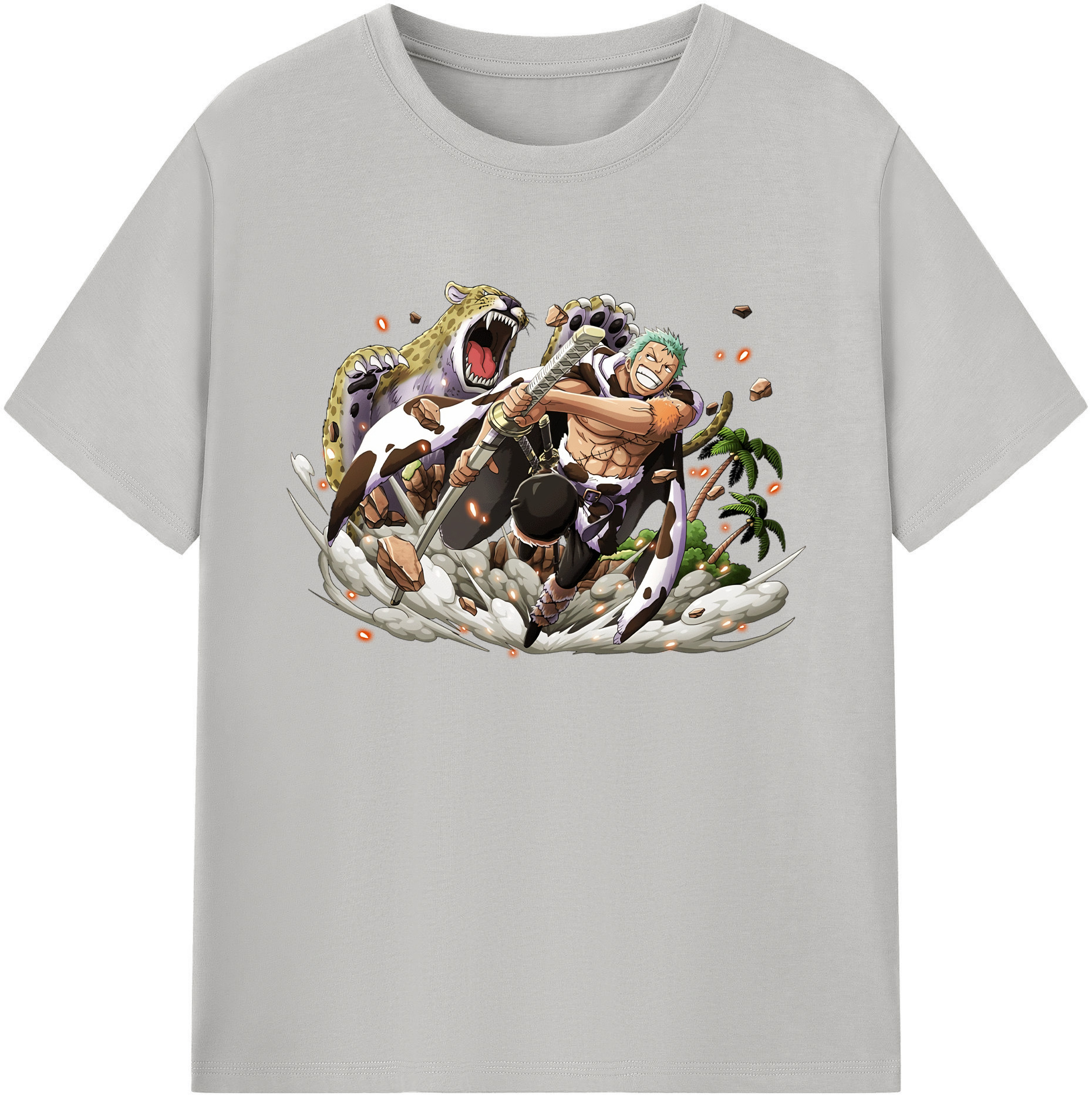 ワンピース ロロノア・ゾロ ONE PIECE Roronoa Zoro 綿100％ メンズ半袖Tシャツ｜肌触りやわらか＆通気性