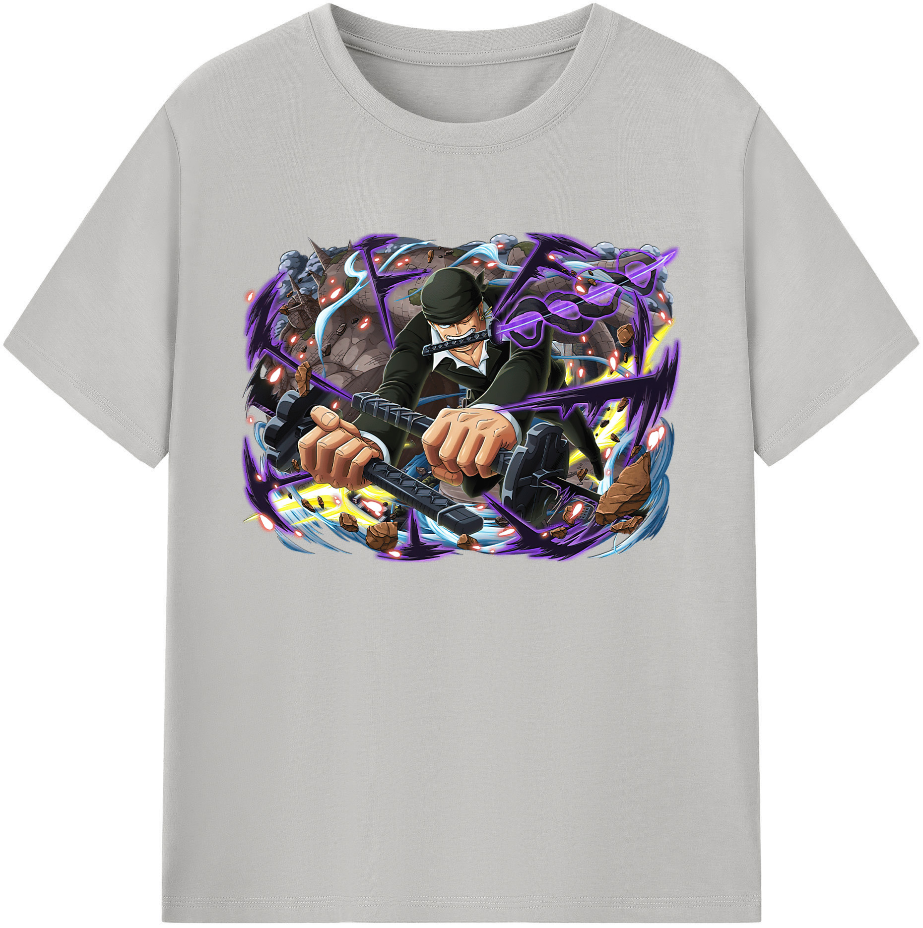 ワンピース ロロノア・ゾロ ONE PIECE Roronoa Zoro 綿100％ メンズ半袖Tシャツ｜肌触りやわらか＆通気性