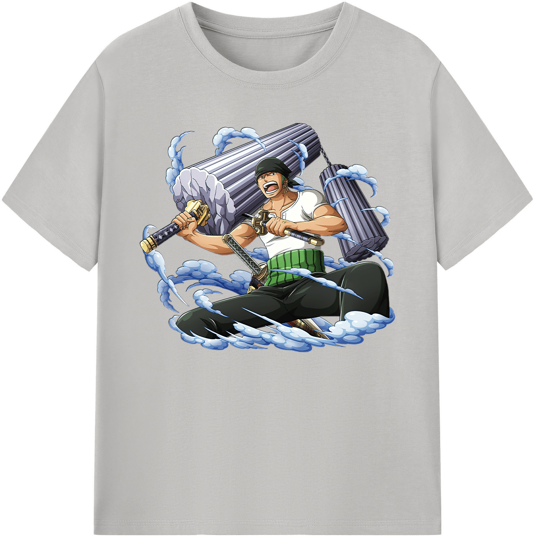 ワンピース ロロノア・ゾロ ONE PIECE Roronoa Zoro 綿100％ メンズ半袖Tシャツ｜肌触りやわらか＆通気性
