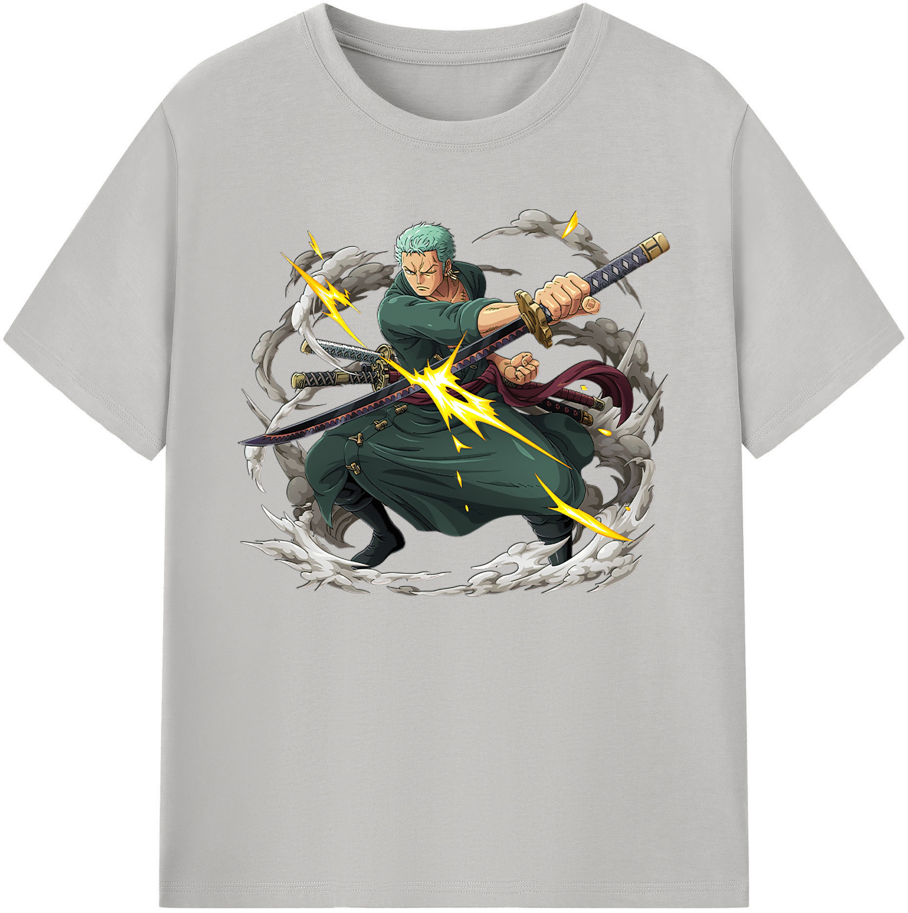 ワンピース ロロノア・ゾロ ONE PIECE Roronoa Zoro 綿100％ メンズ半袖Tシャツ｜肌触りやわらか＆通気性