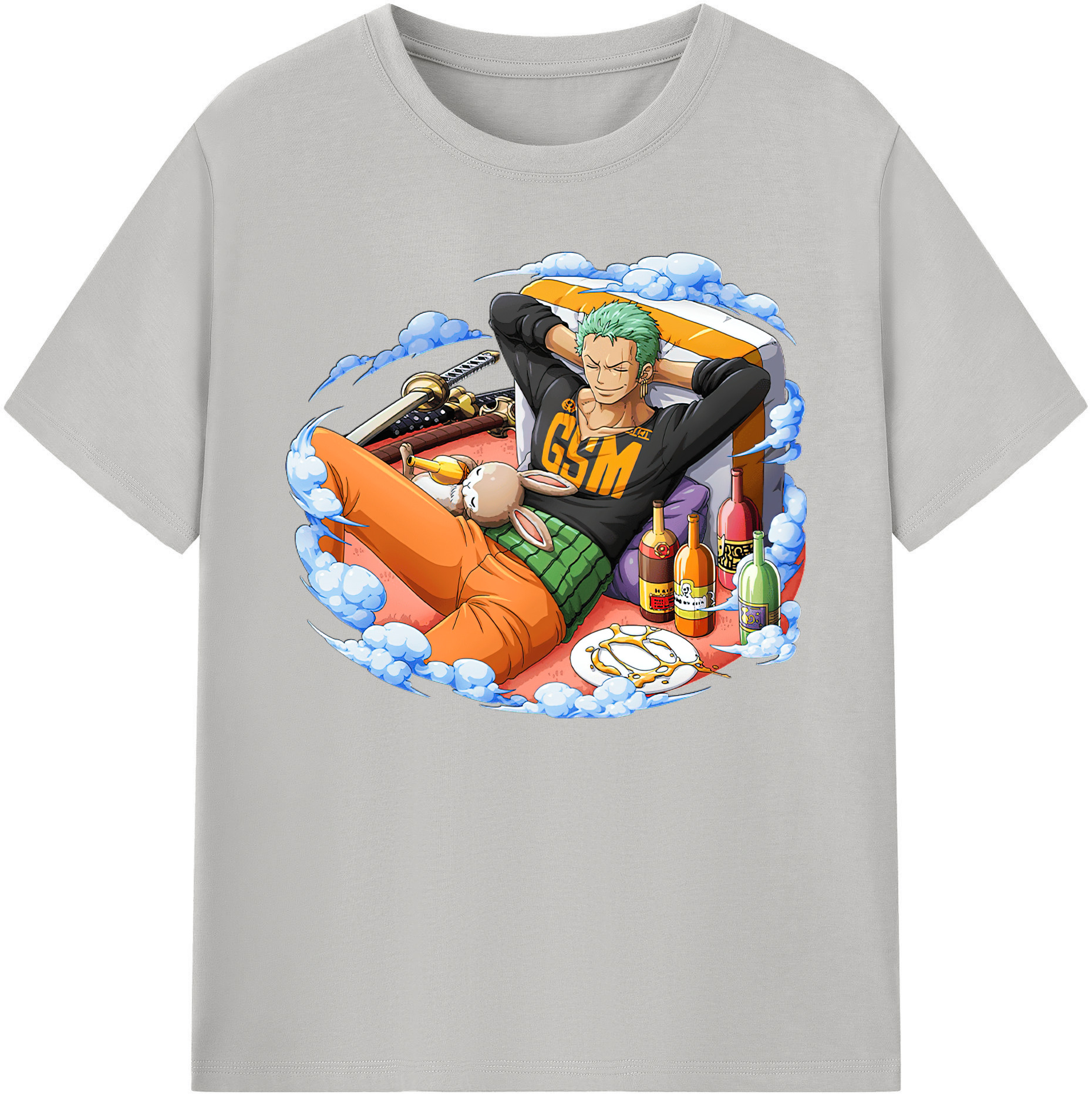 ワンピース ロロノア・ゾロ ONE PIECE Roronoa Zoro 綿100％ メンズ半袖Tシャツ｜肌触りやわらか＆通気性