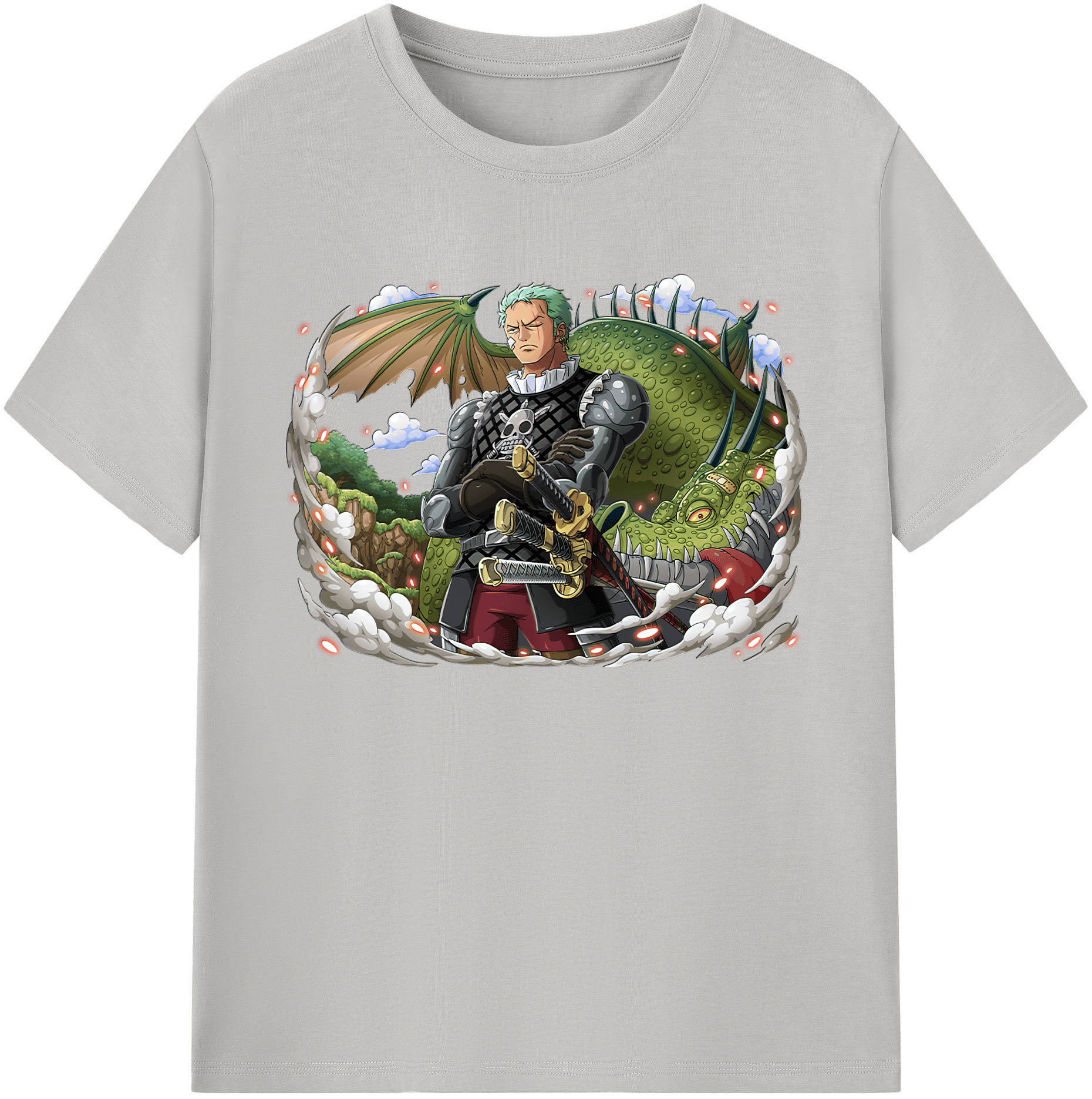 ワンピース ロロノア・ゾロ ONE PIECE Roronoa Zoro 綿100％ メンズ半袖Tシャツ｜肌触りやわらか＆通気性