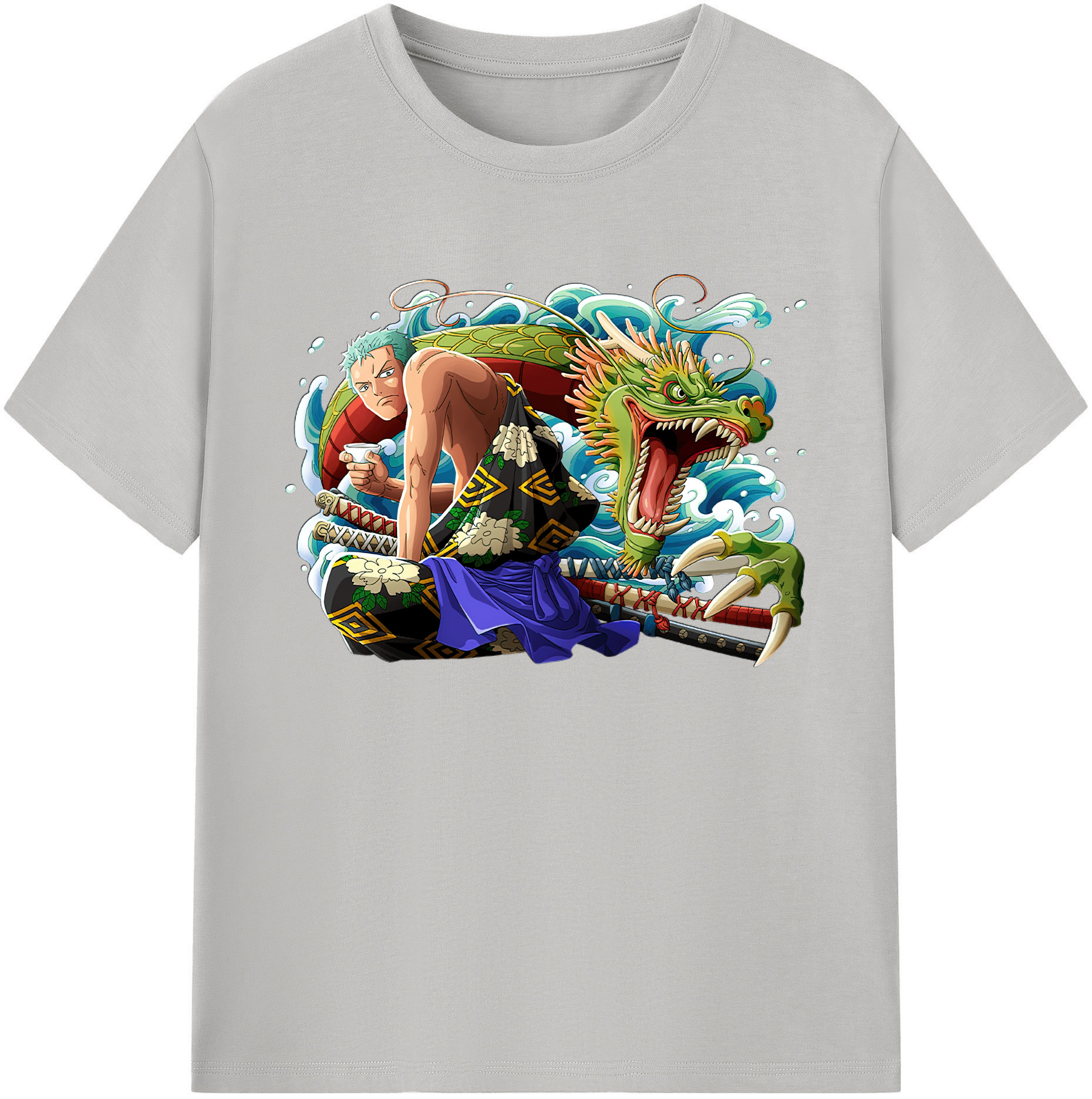 ワンピース ロロノア・ゾロ ONE PIECE Roronoa Zoro 綿100％ メンズ半袖Tシャツ｜肌触りやわらか＆通気性