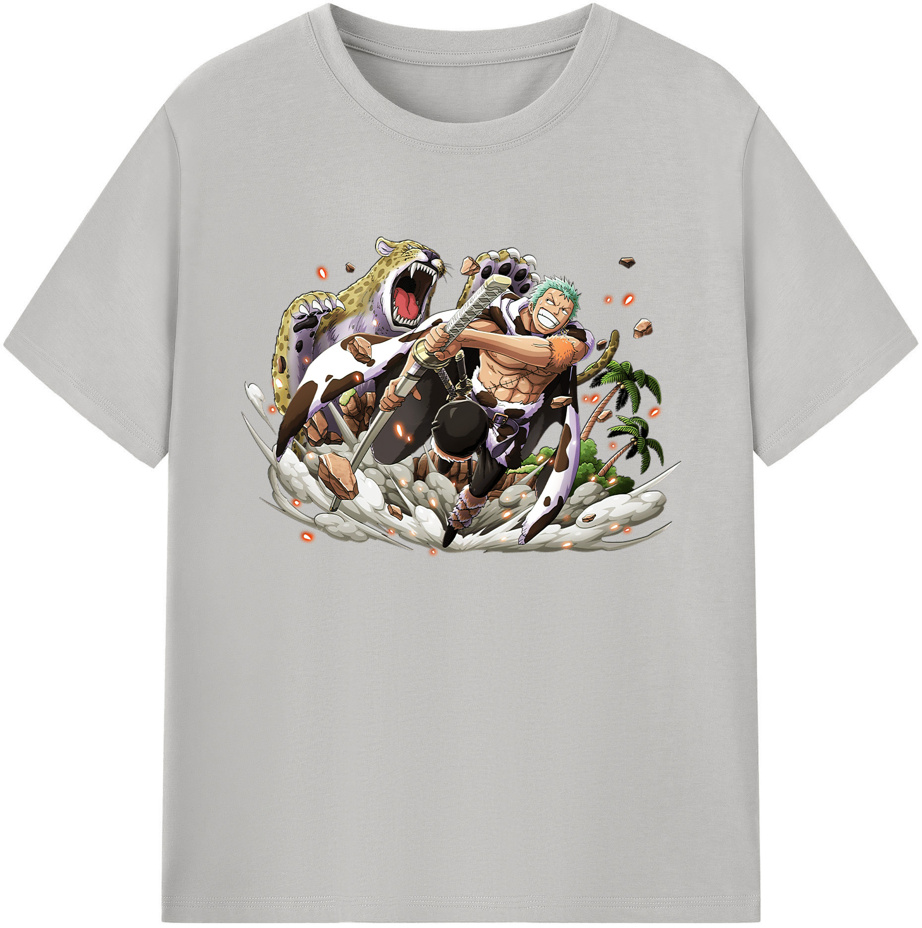 ワンピース ロロノア・ゾロ ONE PIECE Roronoa Zoro 綿100％ メンズ半袖Tシャツ｜肌触りやわらか＆通気性