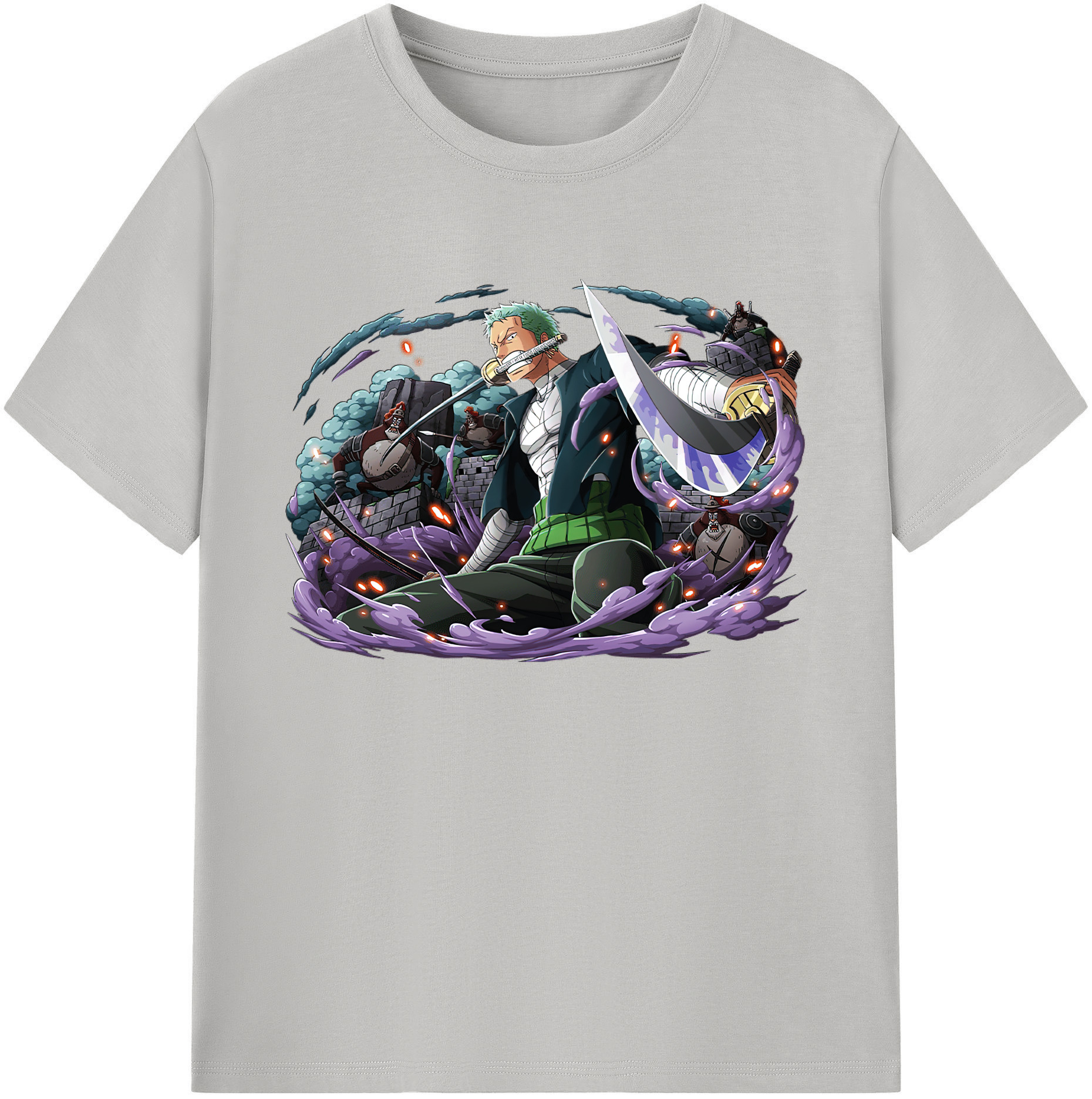 ワンピース ロロノア・ゾロ ONE PIECE Roronoa Zoro 綿100％ メンズ半袖Tシャツ｜肌触りやわらか＆通気性