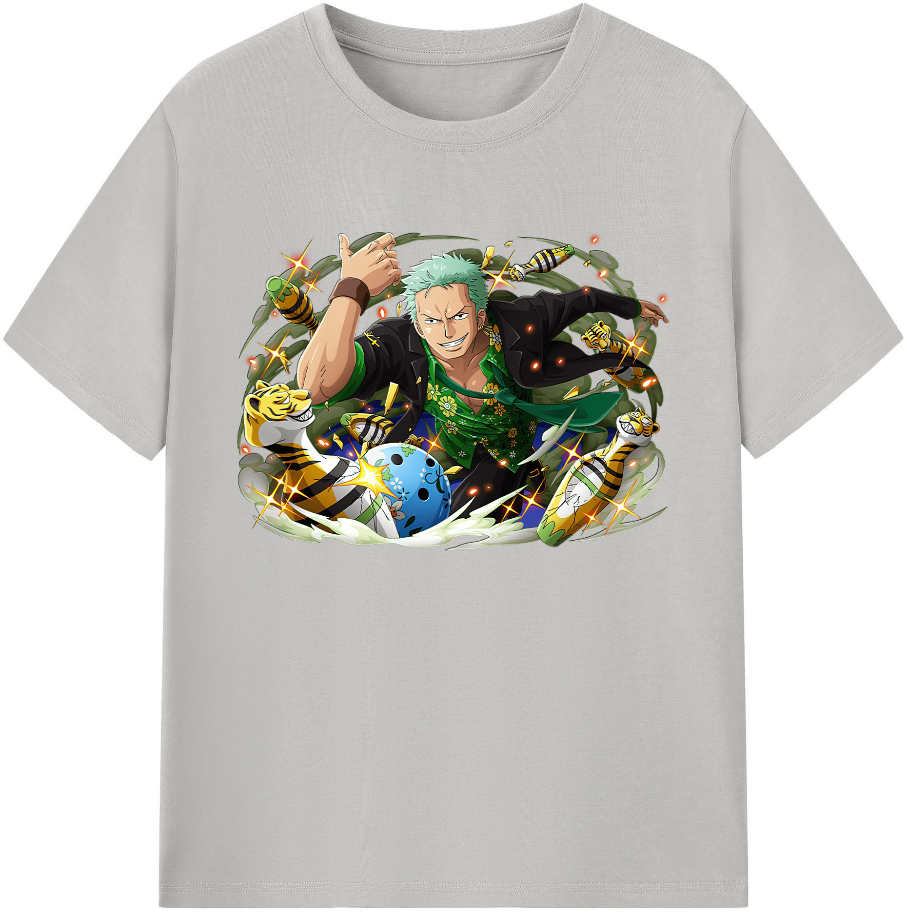 ワンピース ロロノア・ゾロ ONE PIECE Roronoa Zoro 綿100％ メンズ半袖Tシャツ｜肌触りやわらか＆通気性