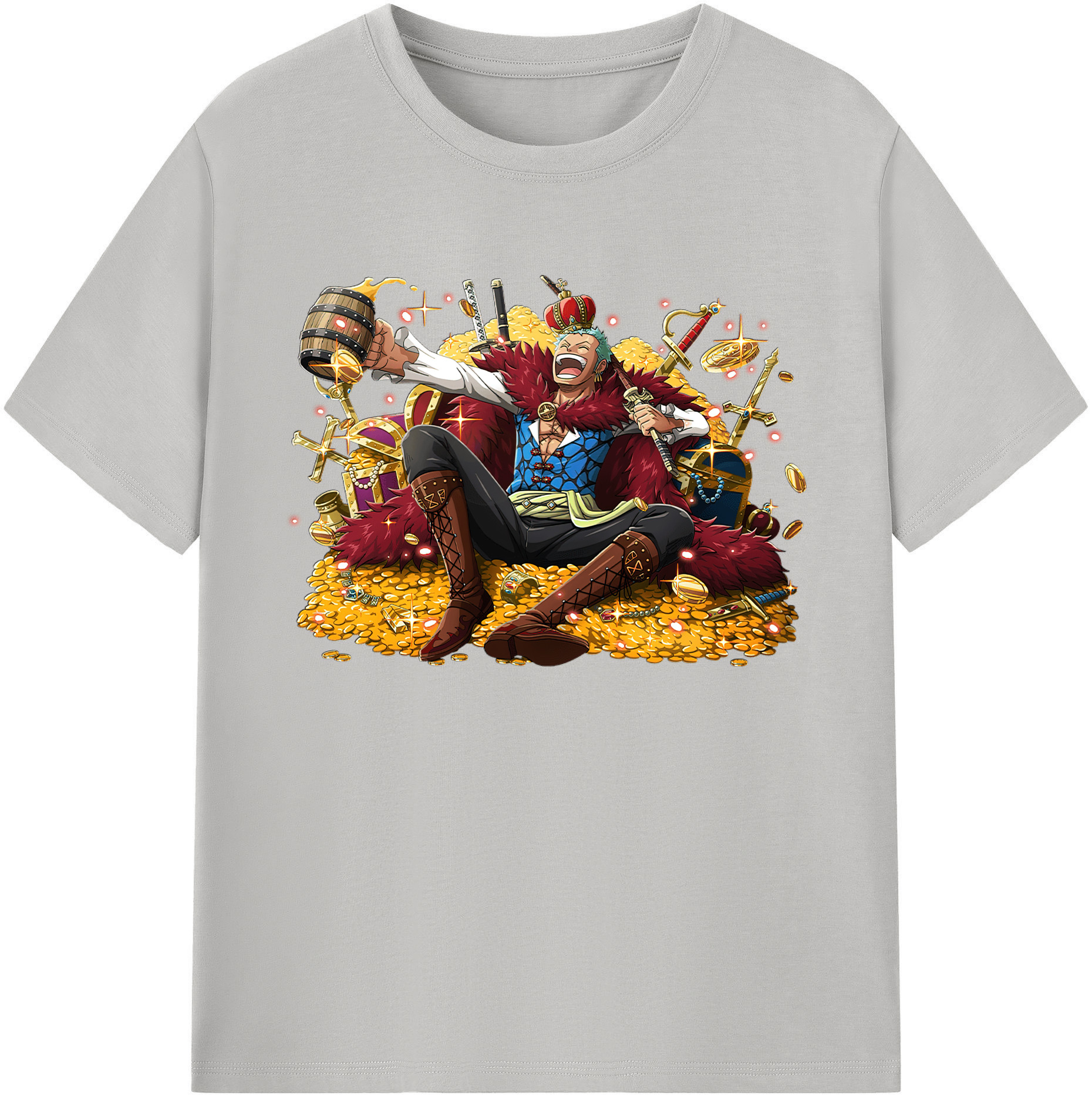 ワンピース ロロノア・ゾロ ONE PIECE Roronoa Zoro 綿100％ メンズ半袖Tシャツ｜肌触りやわらか＆通気性