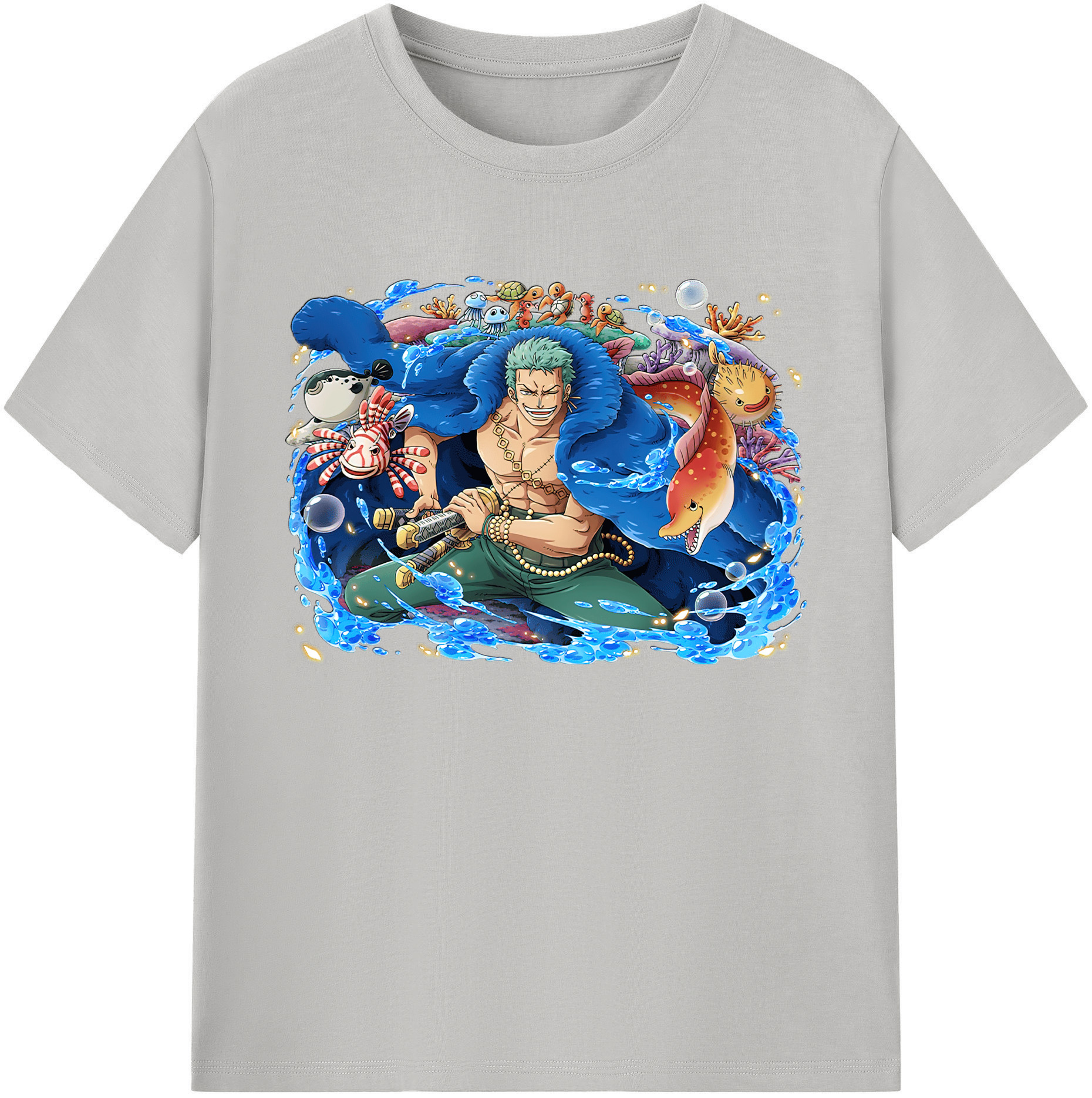 ワンピース ロロノア・ゾロ ONE PIECE Roronoa Zoro 綿100％ メンズ半袖Tシャツ｜肌触りやわらか＆通気性