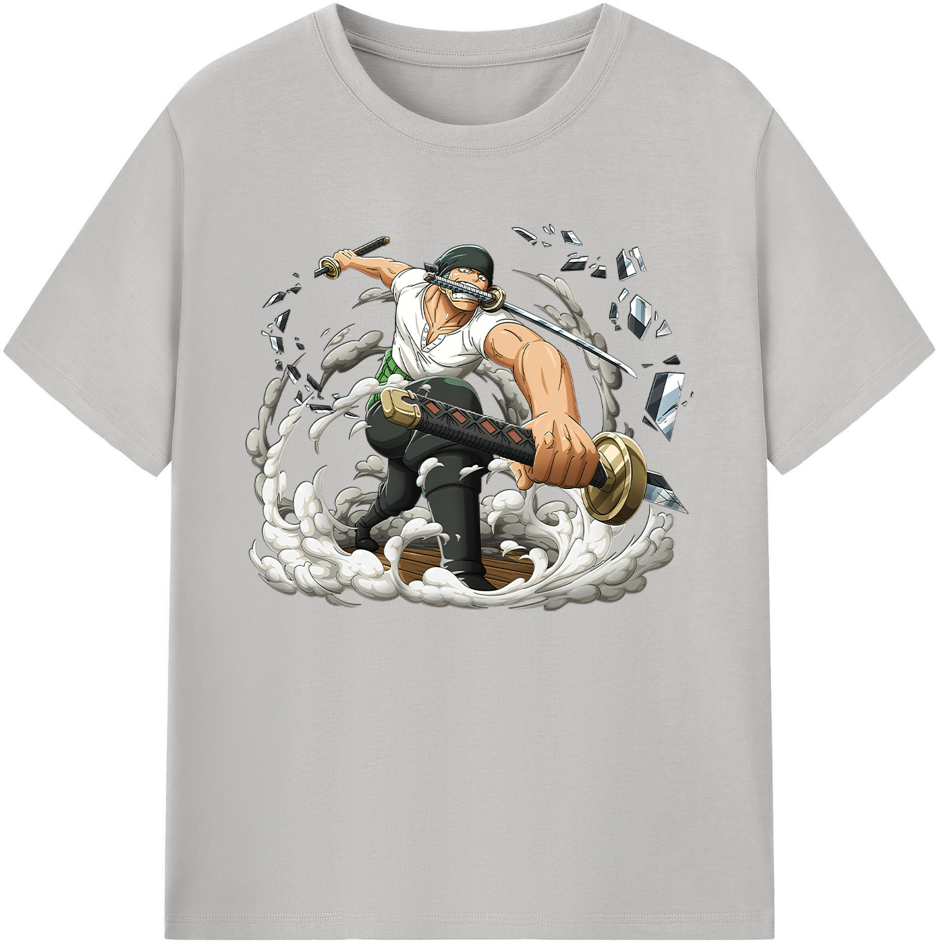 ワンピース ロロノア・ゾロ ONE PIECE Roronoa Zoro 綿100％ メンズ半袖Tシャツ｜肌触りやわらか＆通気性
