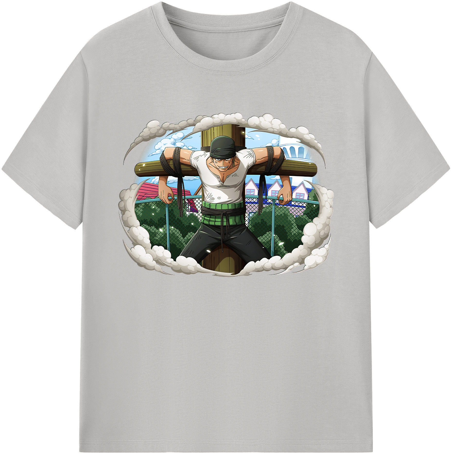 ワンピース ロロノア・ゾロ ONE PIECE Roronoa Zoro 綿100％ メンズ半袖Tシャツ｜肌触りやわらか＆通気性