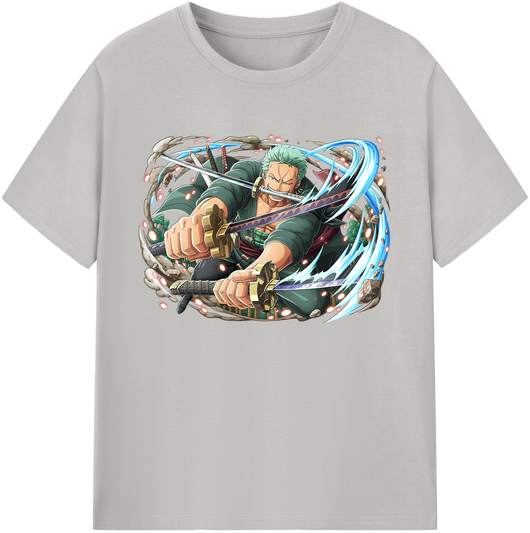 ワンピース ロロノア・ゾロ ONE PIECE Roronoa Zoro 綿100％ メンズ半袖Tシャツ｜肌触りやわらか＆通気性