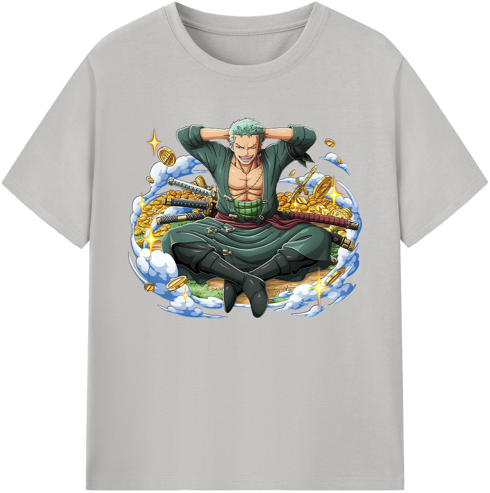 ワンピース ロロノア・ゾロ ONE PIECE Roronoa Zoro 綿100％ メンズ半袖Tシャツ｜肌触りやわらか＆通気性